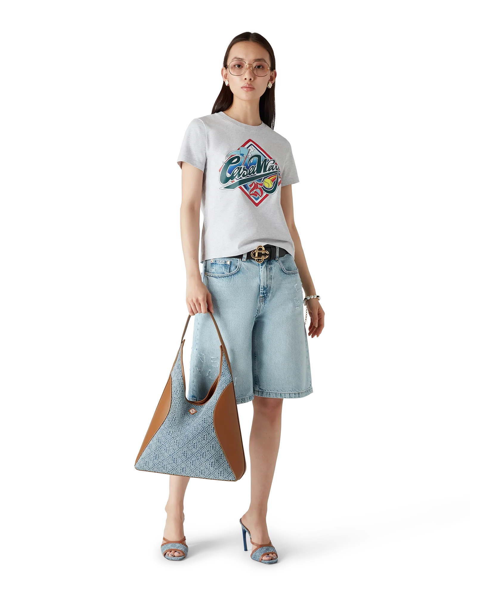 Monogram Denim Hobo Bag