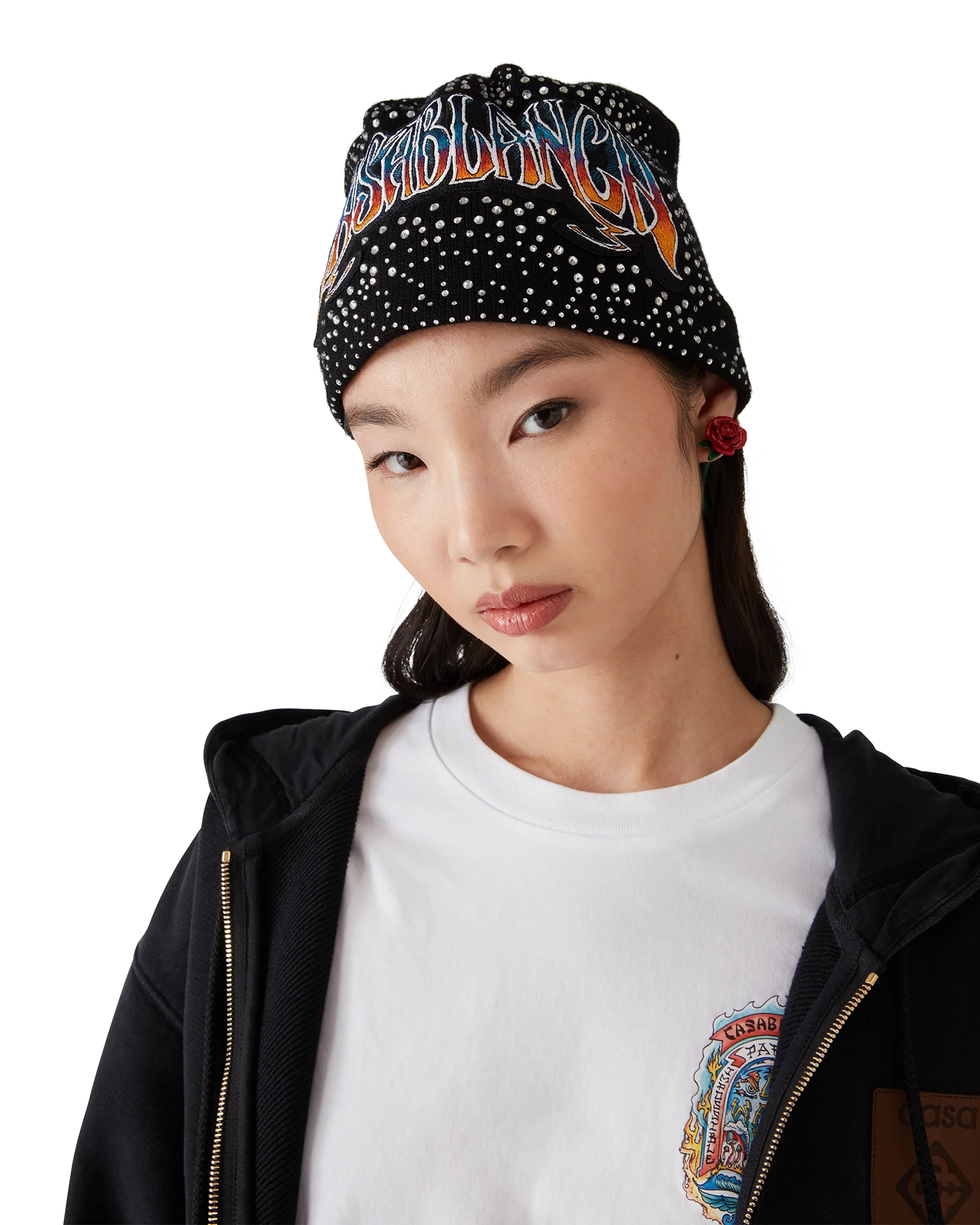 Gothic Crystal Embellished Beanie