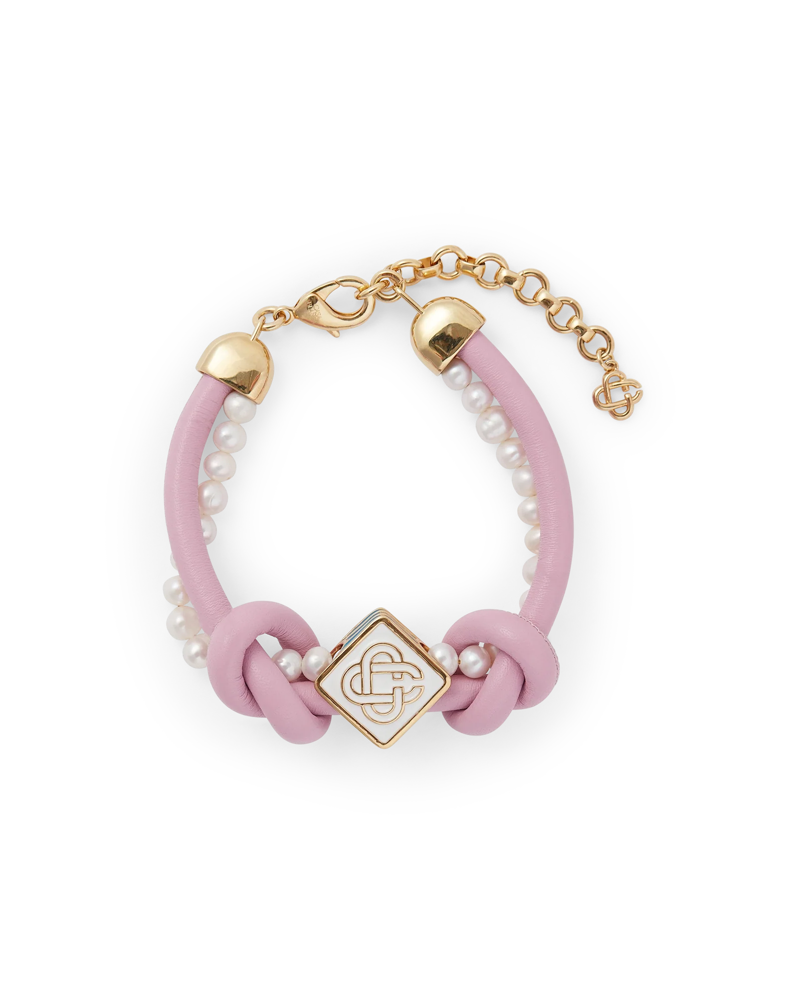 Pink Knotted Pearl Bracelet