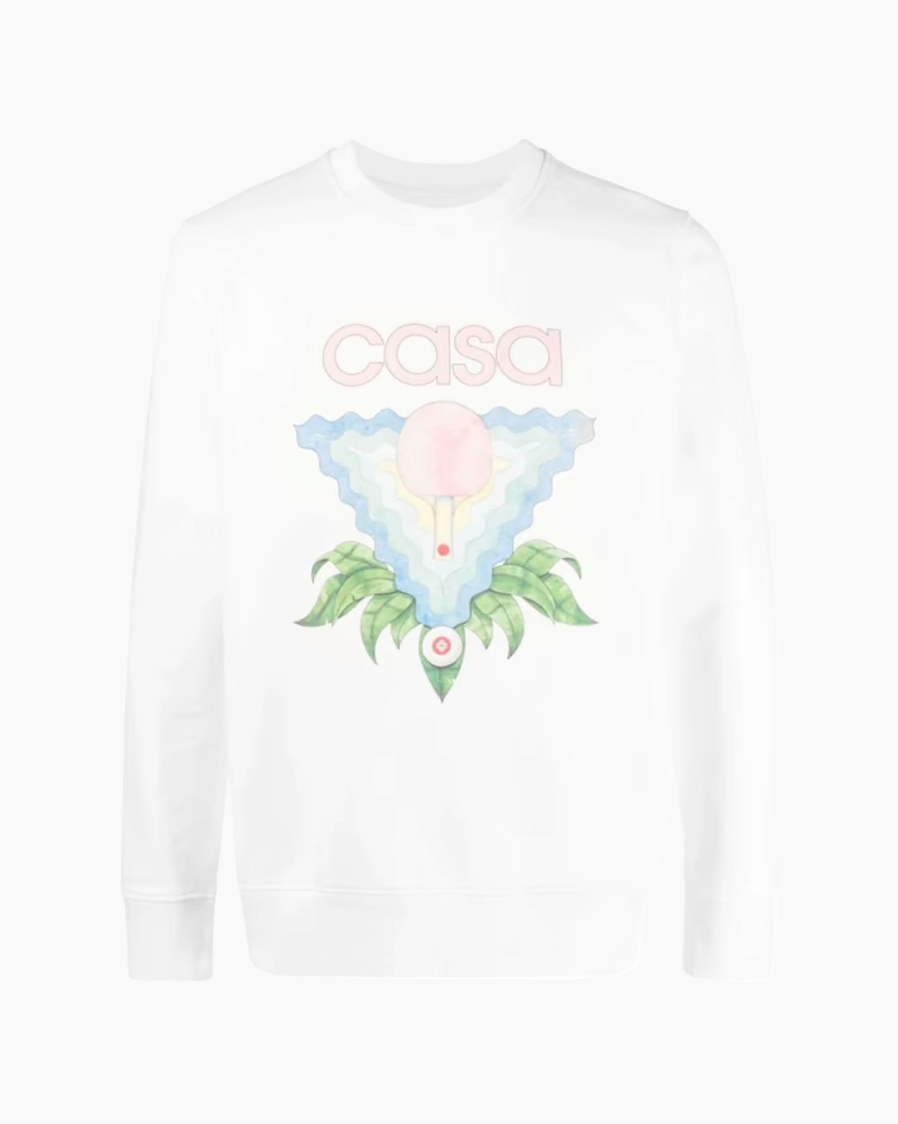 Casablanca Sweatshirt Memphis Icon Crewneck Blanc