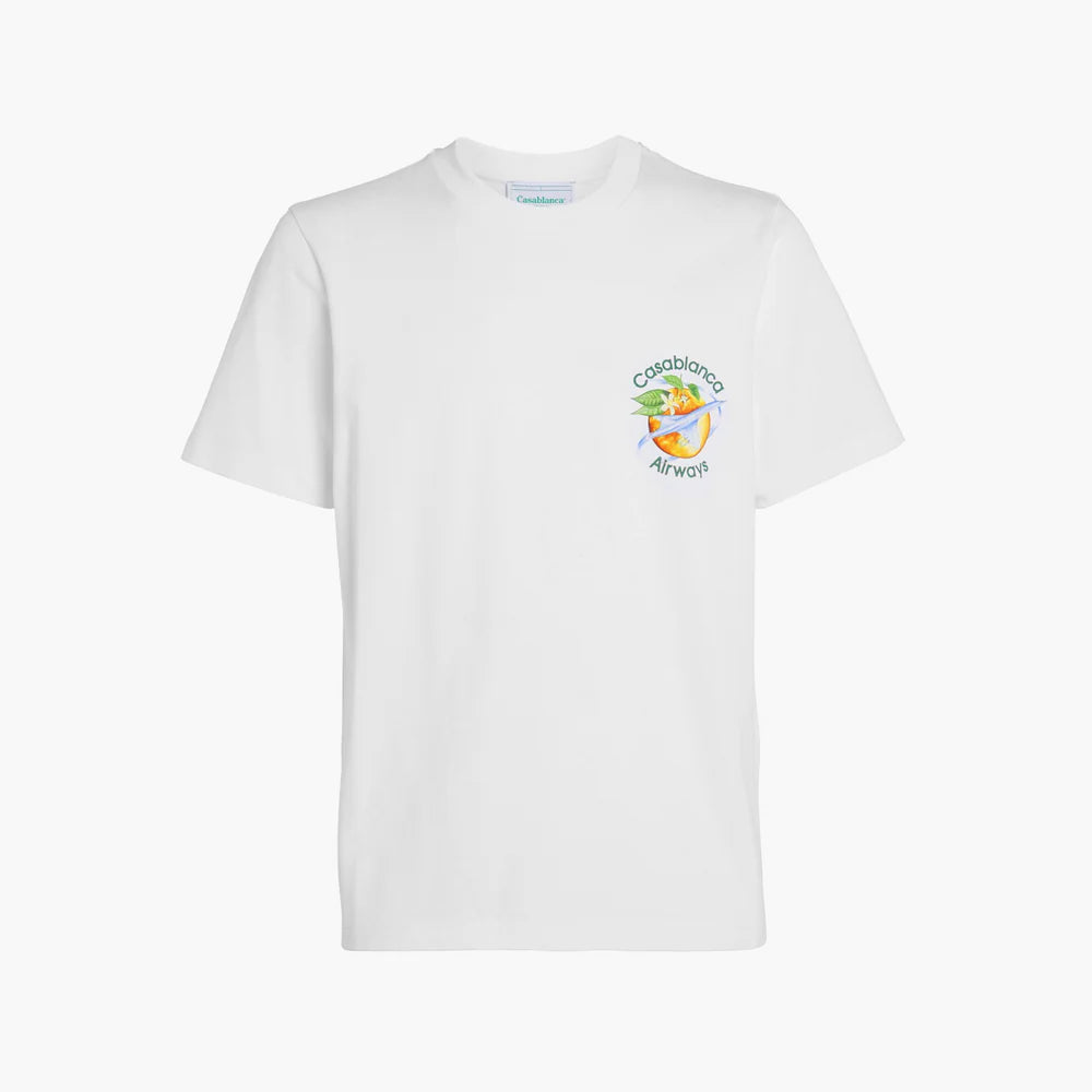 Casablanca T-Shirt Orbite Autour De L'Orange Blanc