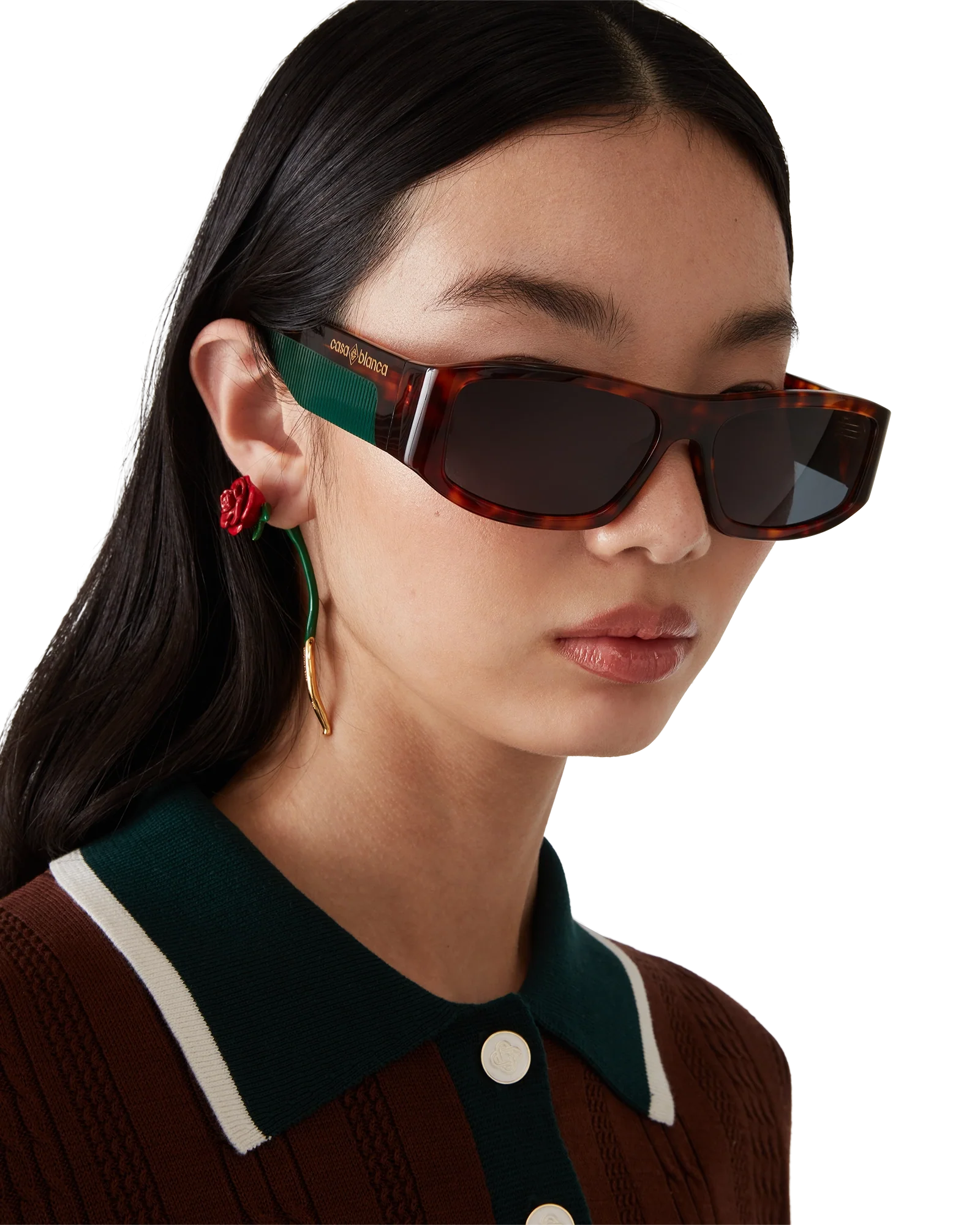 Tortoiseshell Rectangular Sunglasses