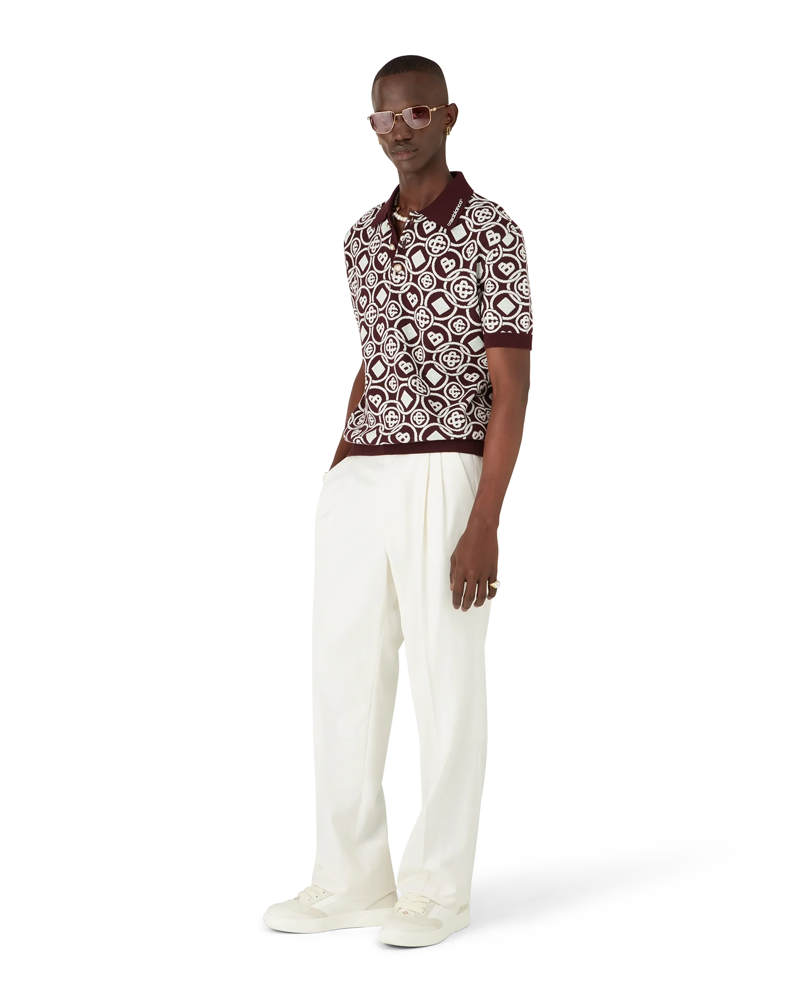 Monogram Cotton Knit Polo shirt