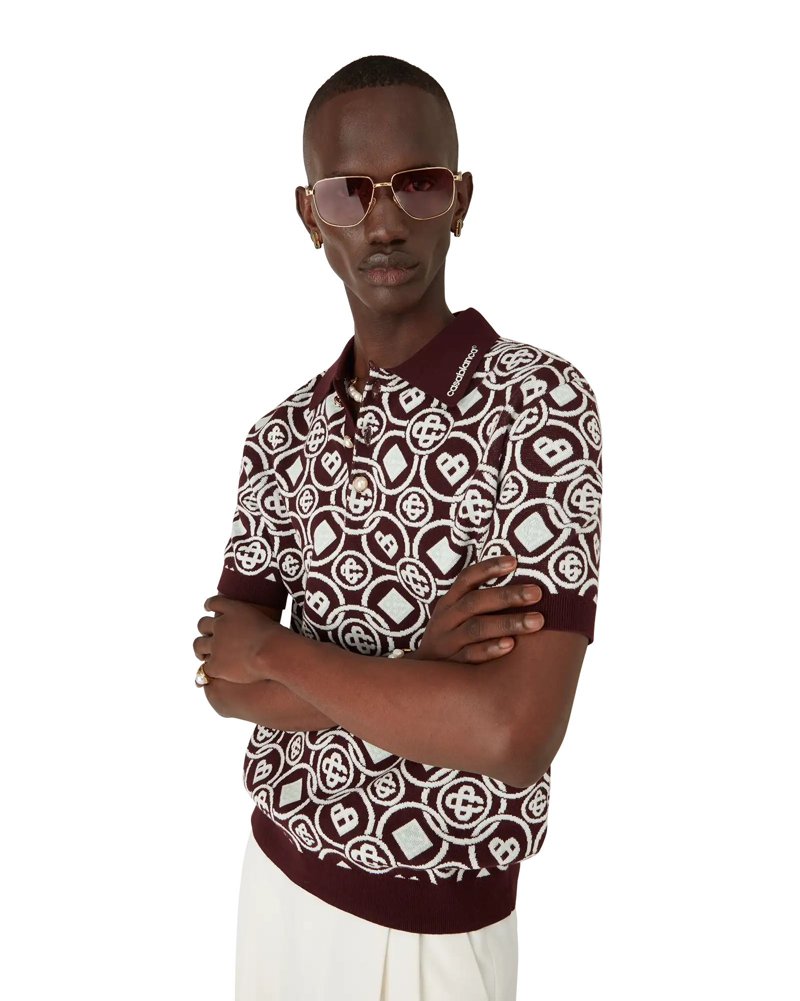 Monogram Cotton Knit Polo shirt