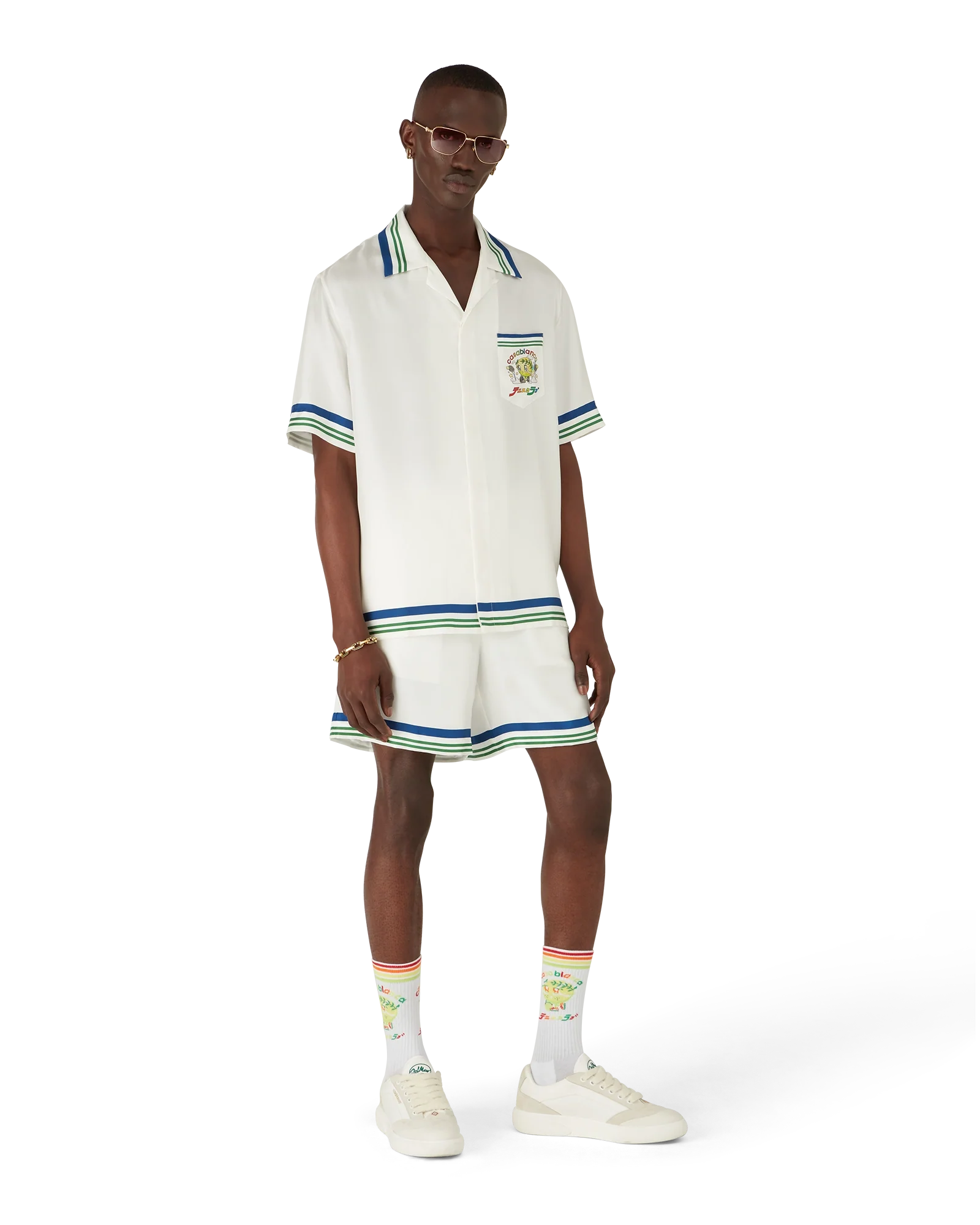 Tennis Mascot Short Sleeve Silk Twill Shirt