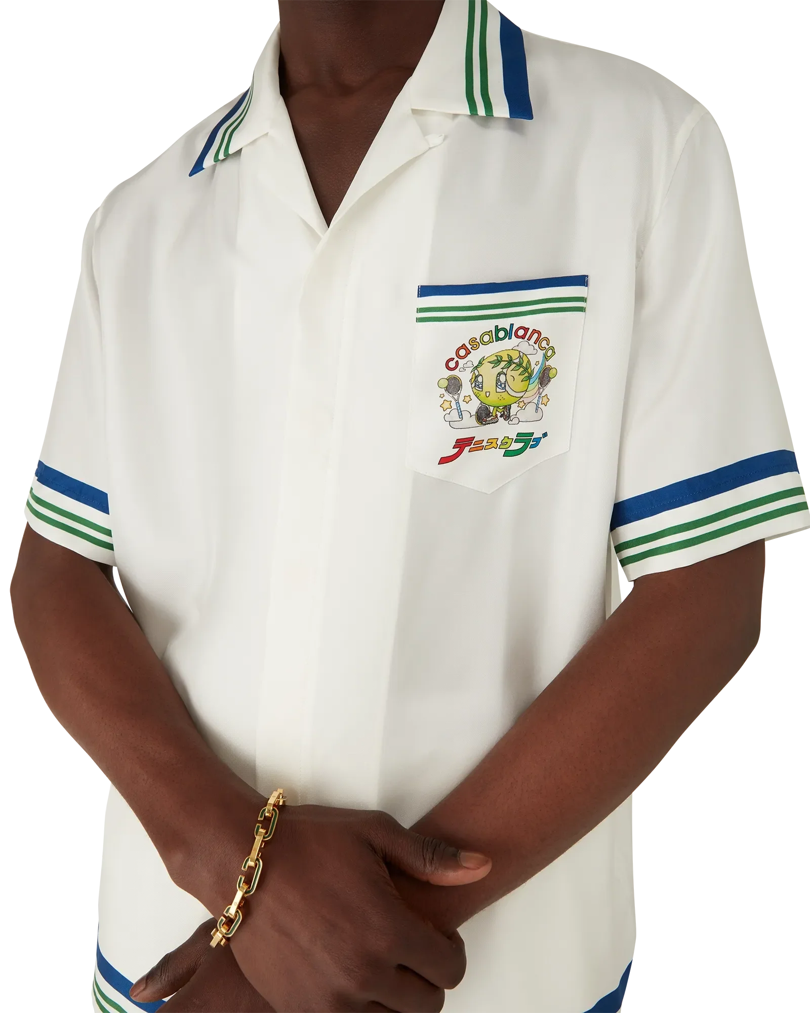 Tennis Mascot Short Sleeve Silk Twill Shirt