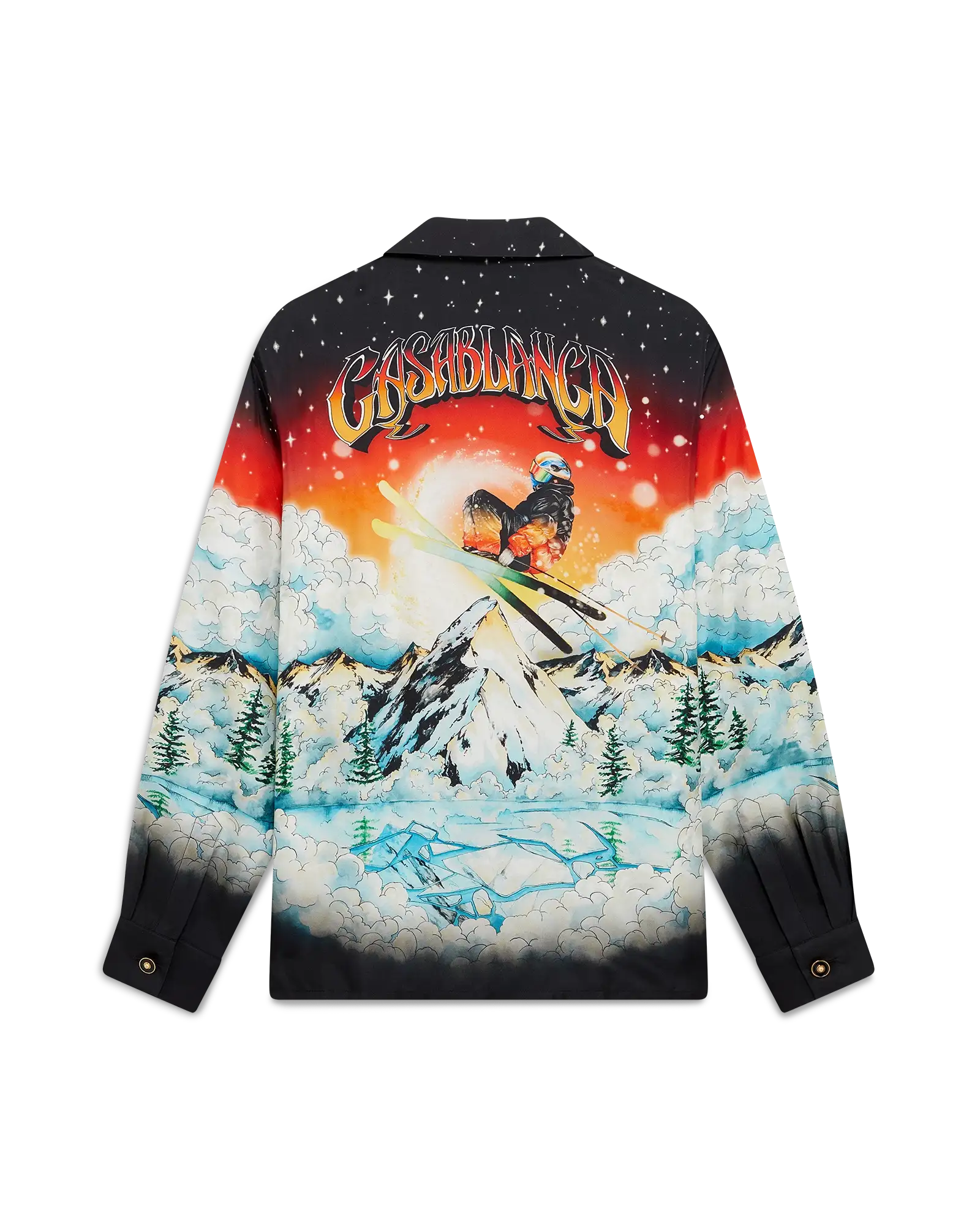 Ski Lake  Long Sleeve Silk Twill Shirt