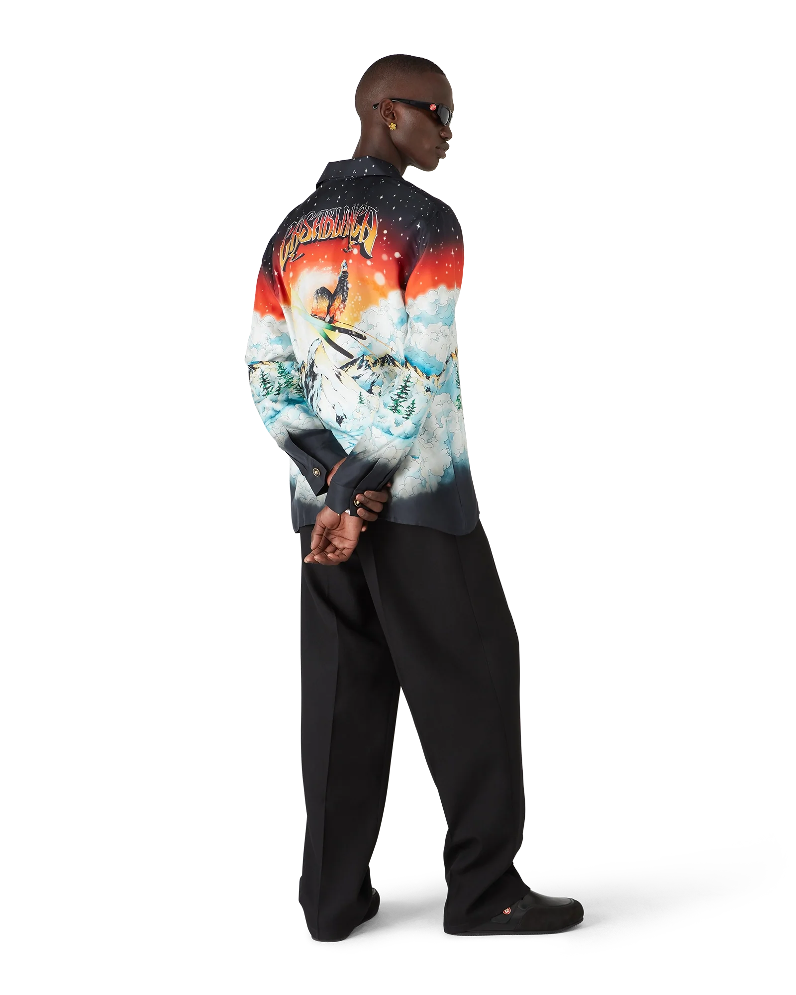 Ski Lake  Long Sleeve Silk Twill Shirt