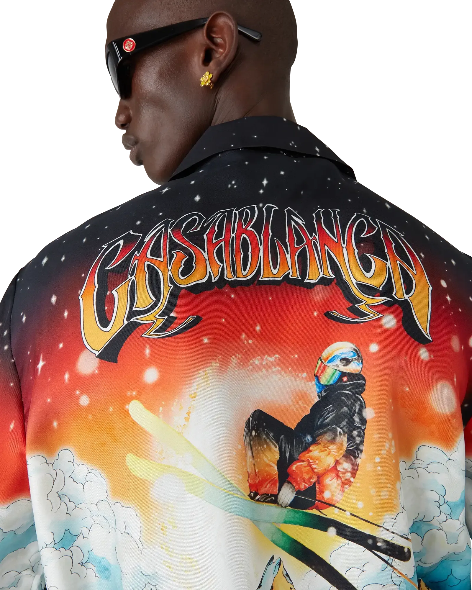 Ski Lake  Long Sleeve Silk Twill Shirt