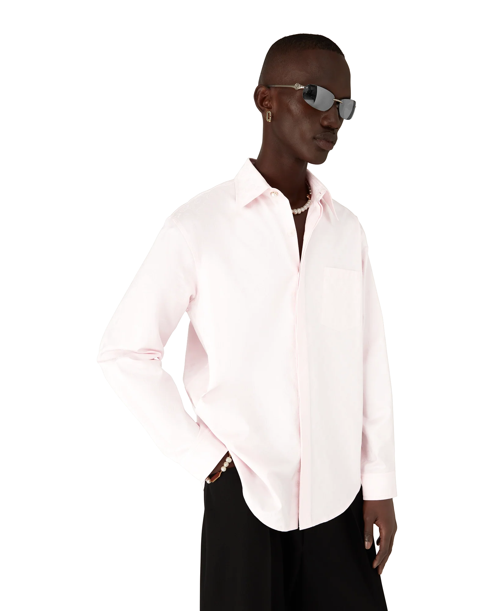 Cotton Monogram Long Sleeve Shirt