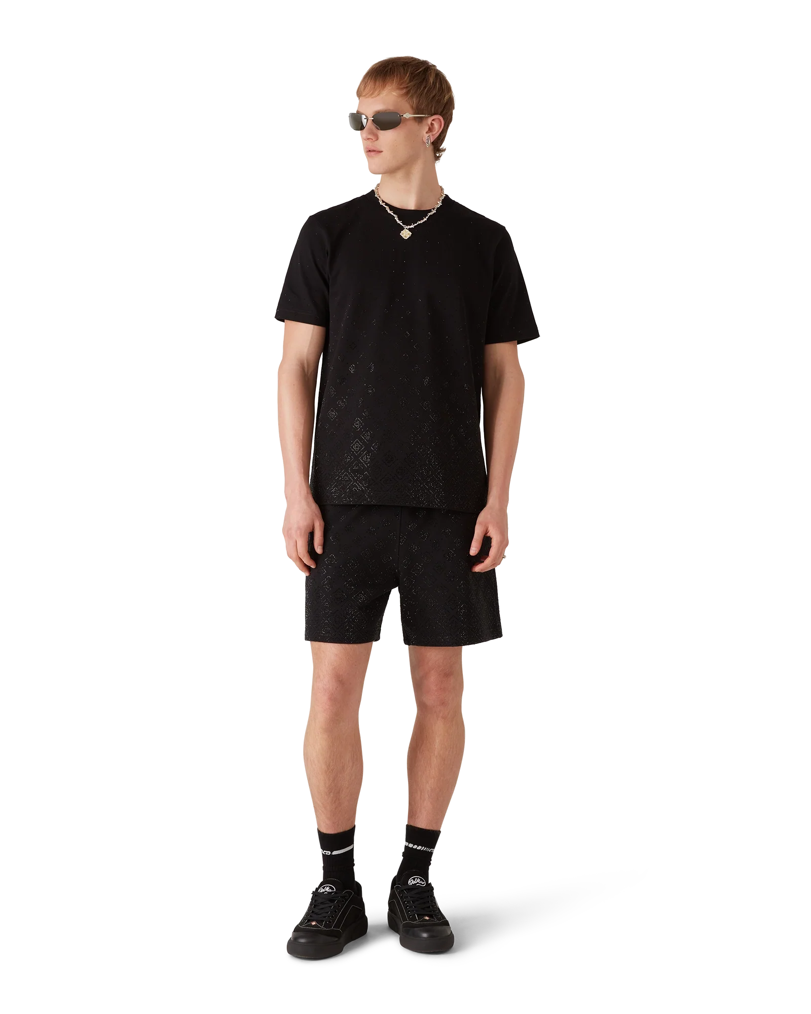 Crystal Monogram Logo Short Sleeve T-Shirt