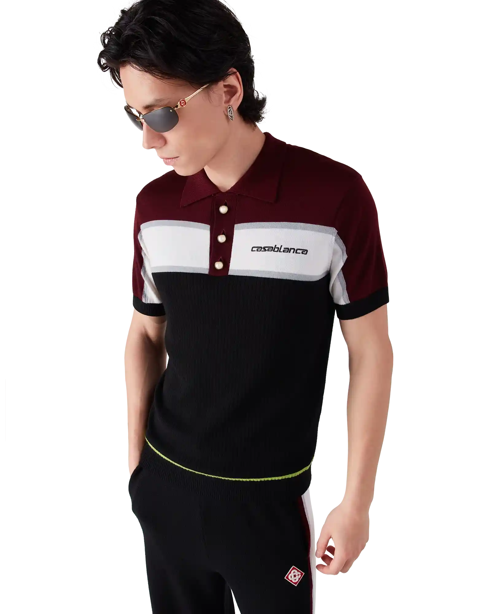 Stripe Merino Knit Polo