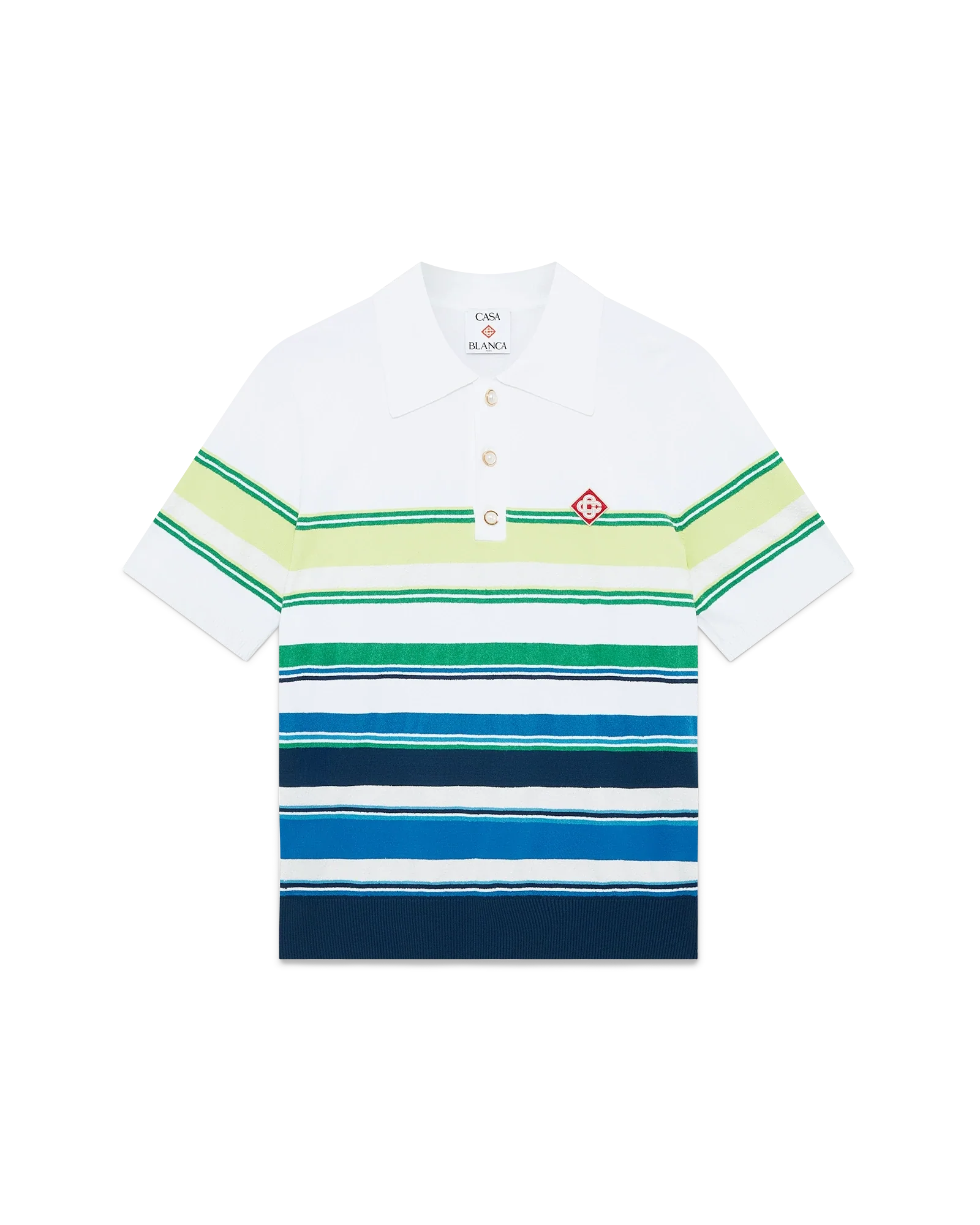 Gradient Stripe Short Sleeve Polo Shirt
