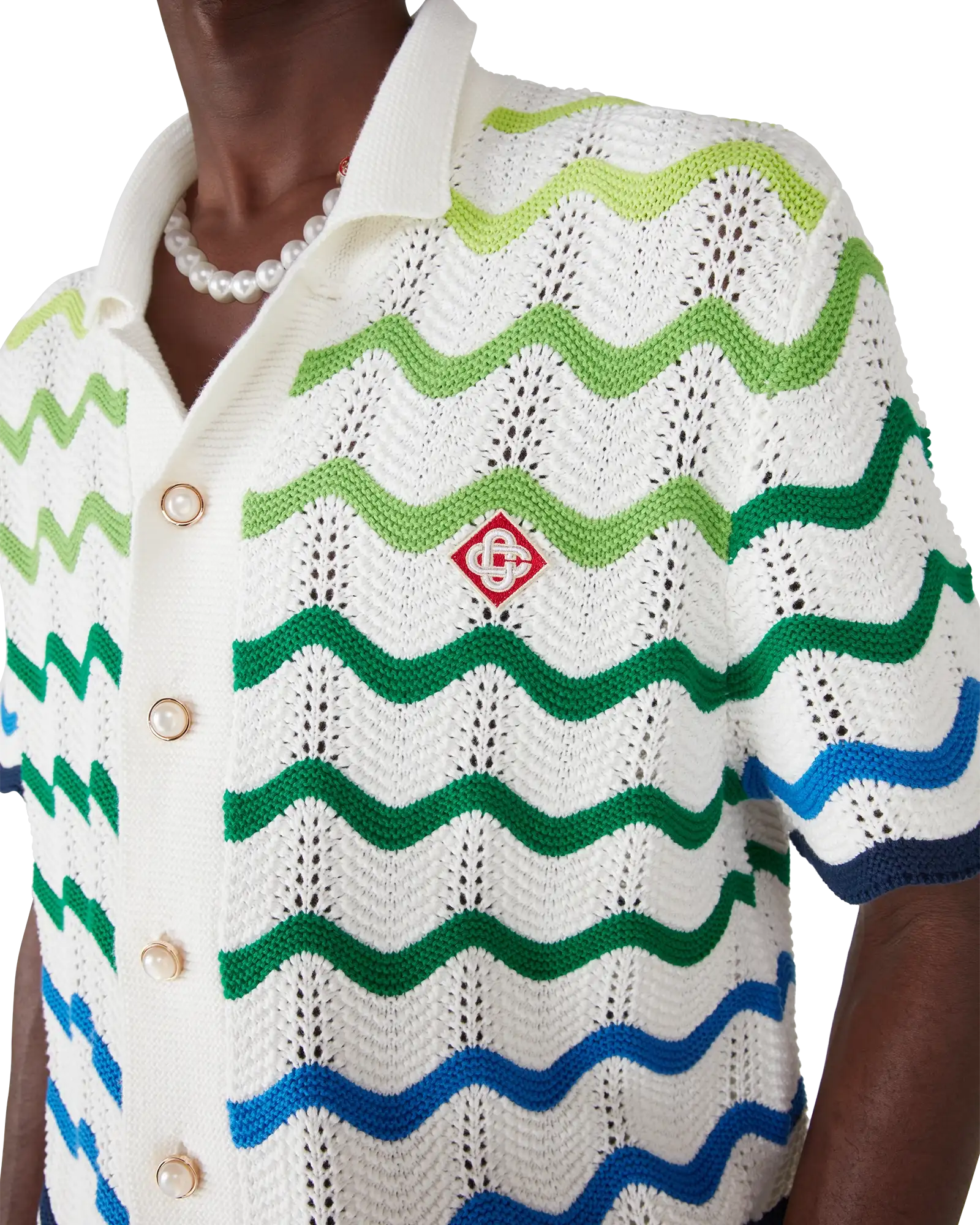 Wave Short Sleeve Knitted Shirt