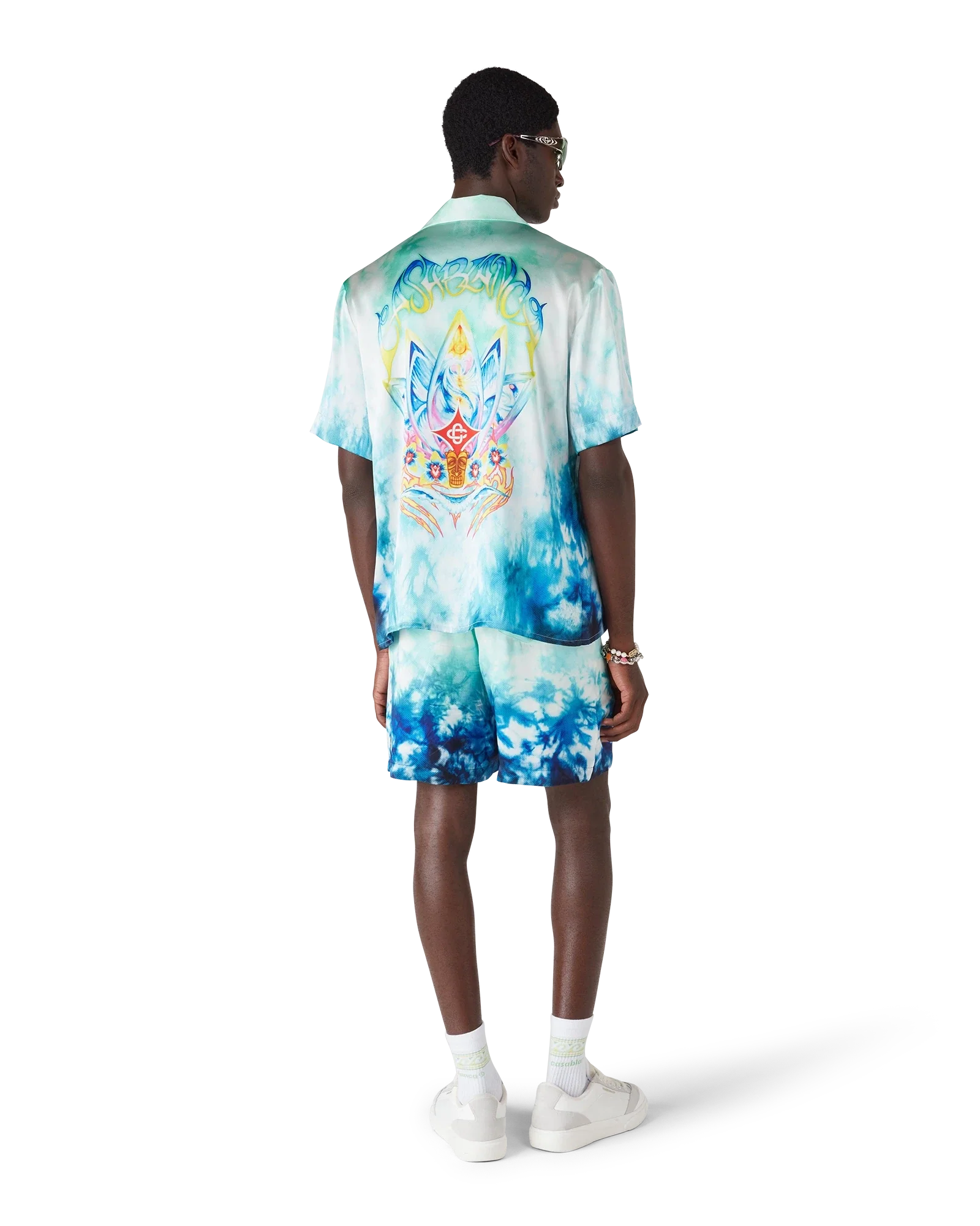 Surf Lotus Short Sleeve Silk Shirt