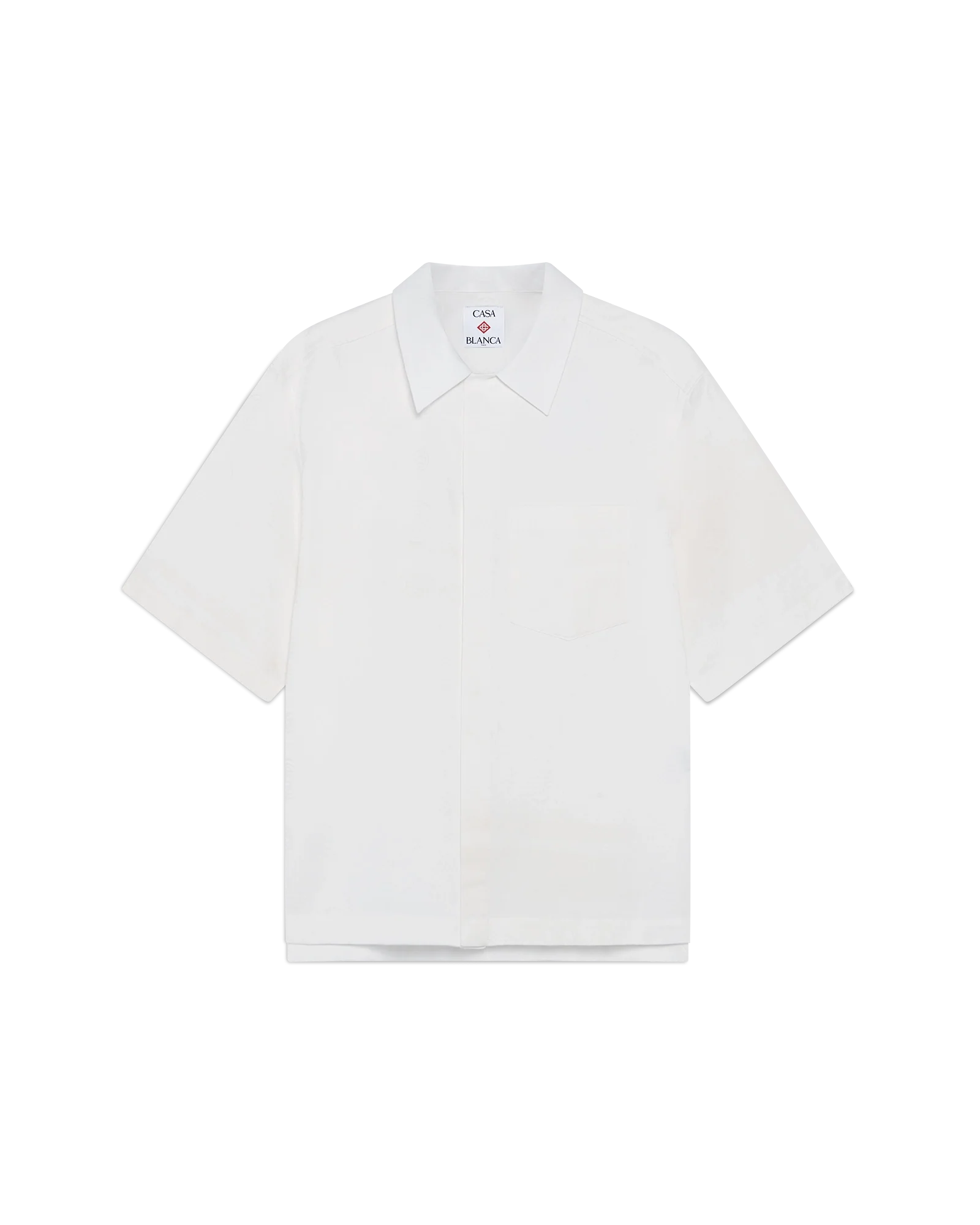 White Monogram Short Sleeve Shirt
