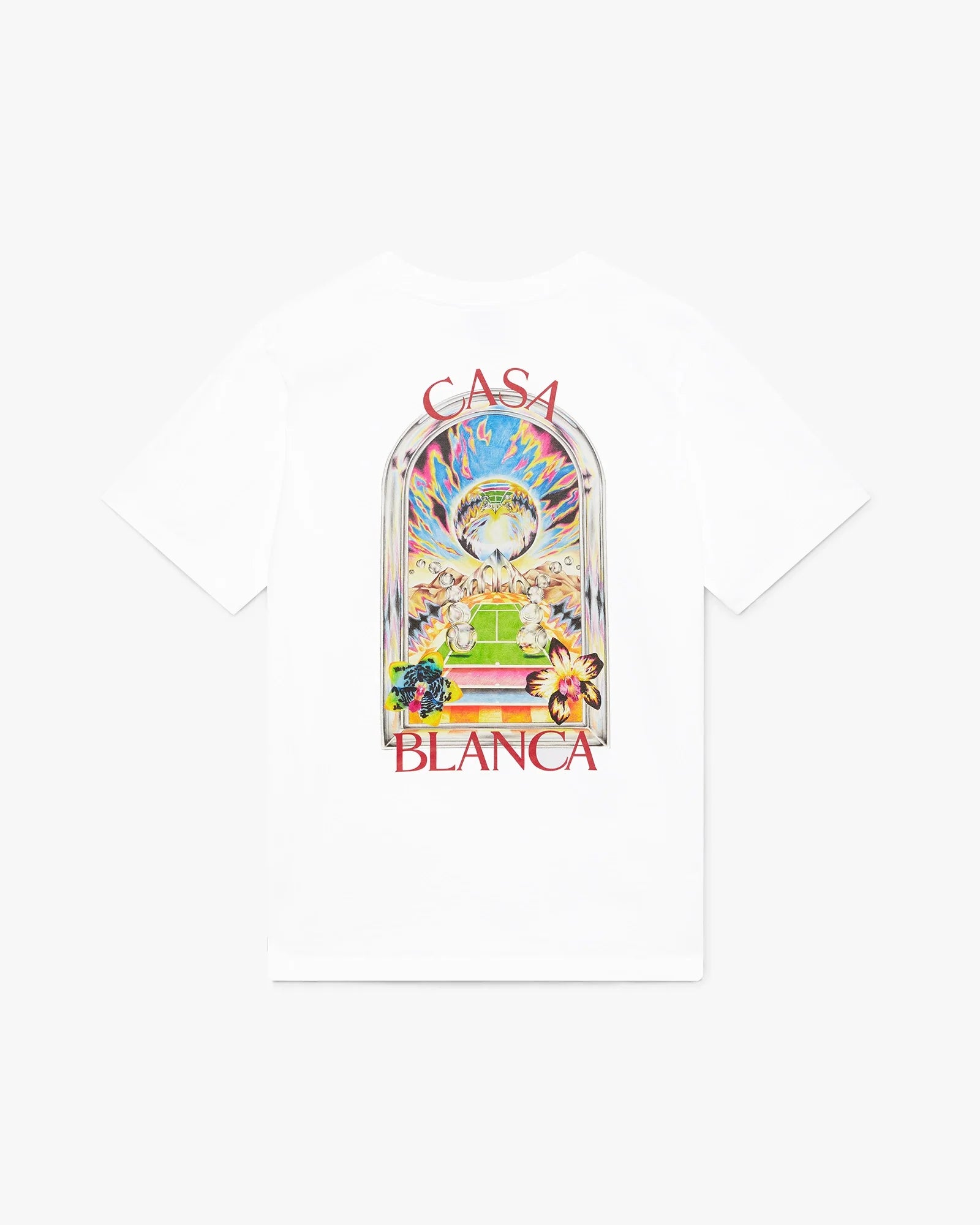 White Tennis Landscape Short Sleeve T-Shirt
