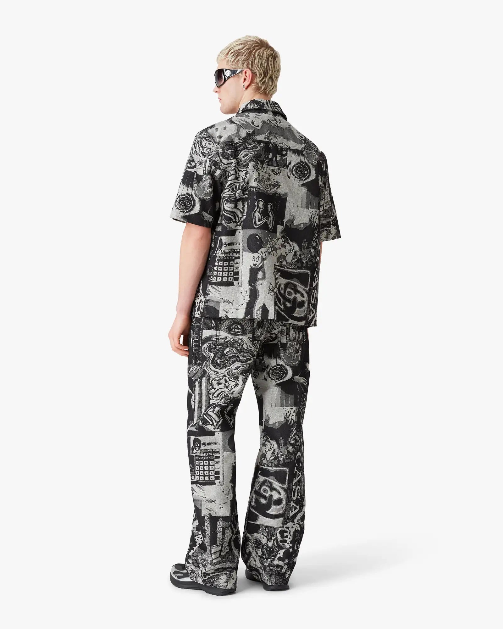 Rave Collage Short Sleeve Denim Shirt