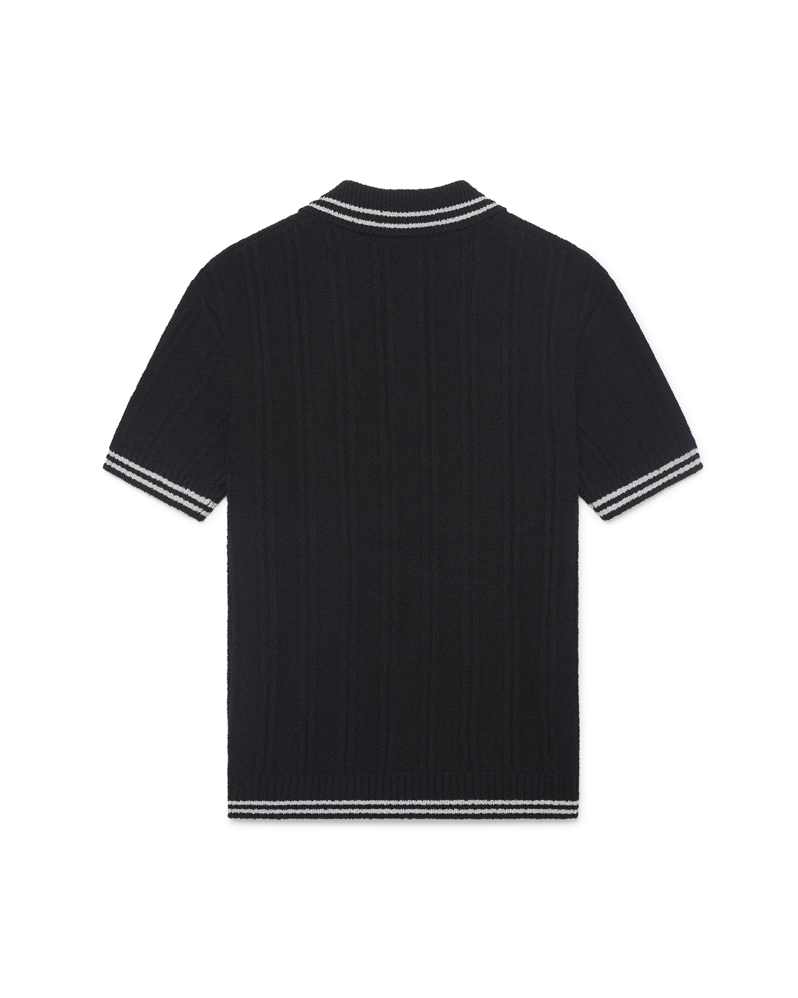 Silver Trim Boucle Polo Shirt