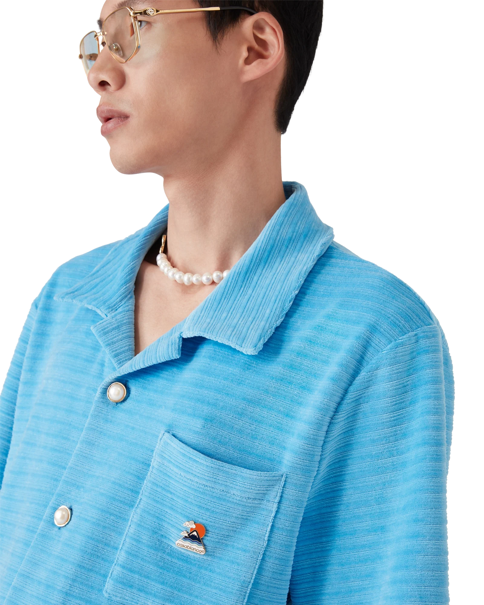 Velour Short Sleeve Stripe Shirt