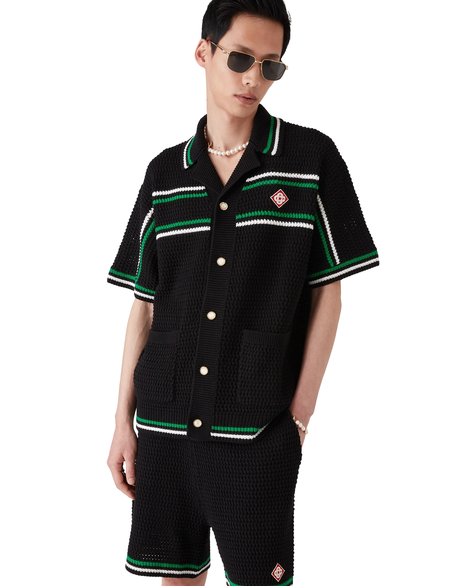 Tennis Short Sleeve Crochet Shirt