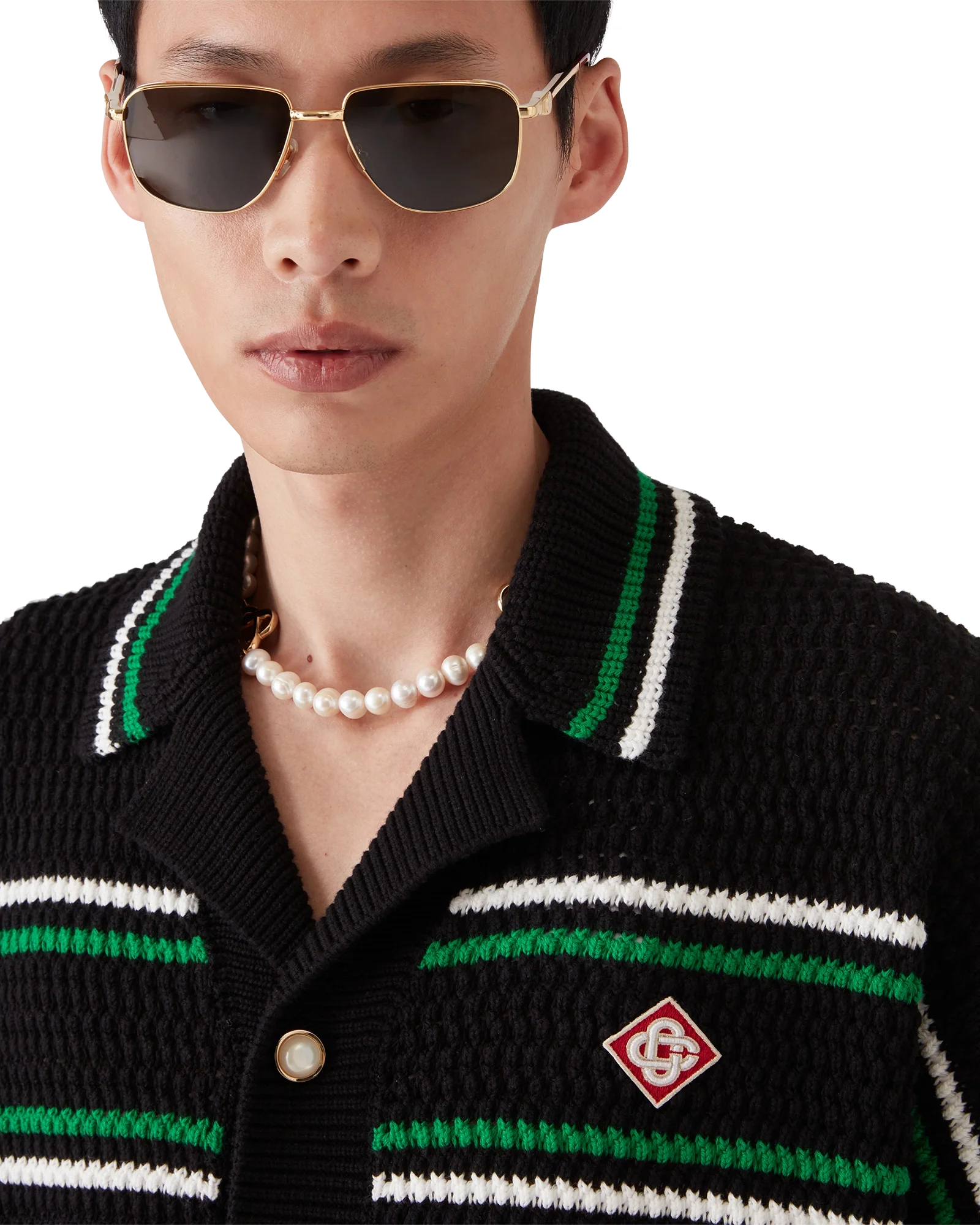 Tennis Short Sleeve Crochet Shirt