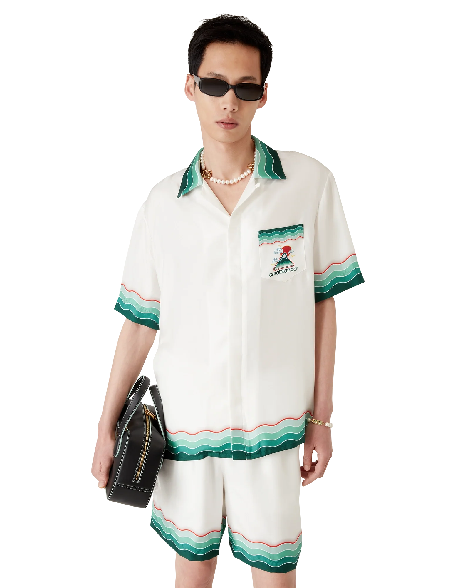 Montagne Ondulée Short Sleeve Silk Shirt