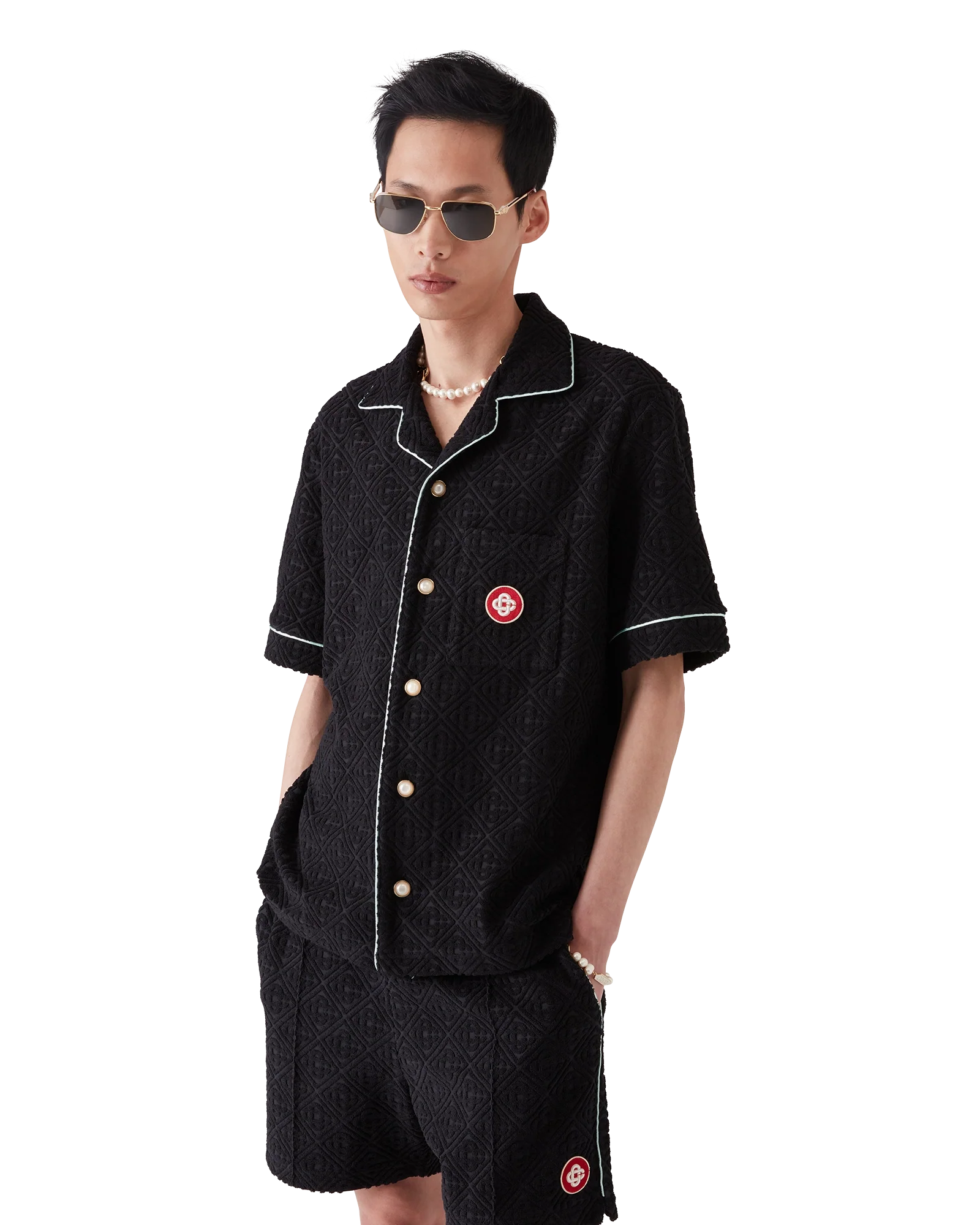 Monogram Jacquard Short Sleeve Towelling Shirt