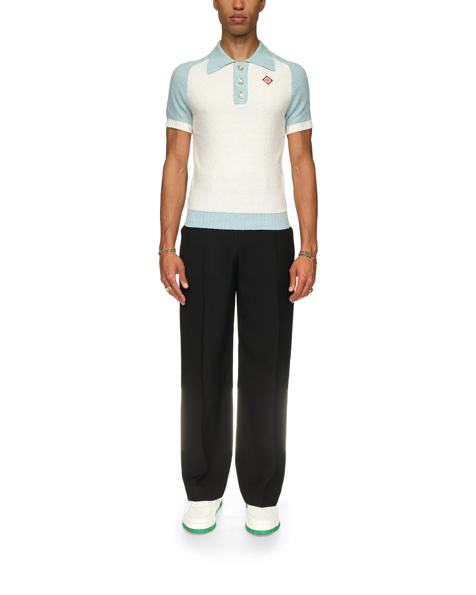 Raglan Boucle Polo Shirt