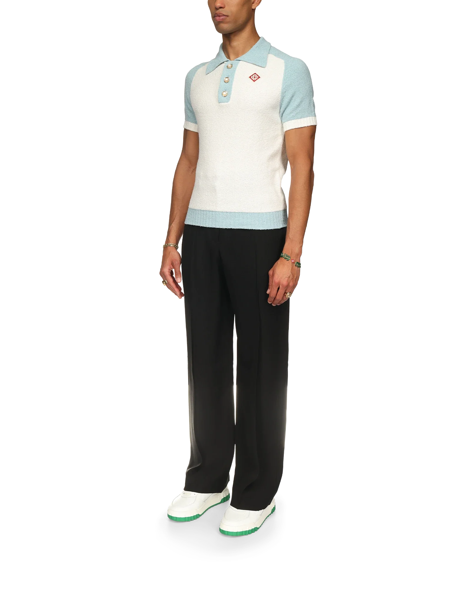 Raglan Boucle Polo Shirt