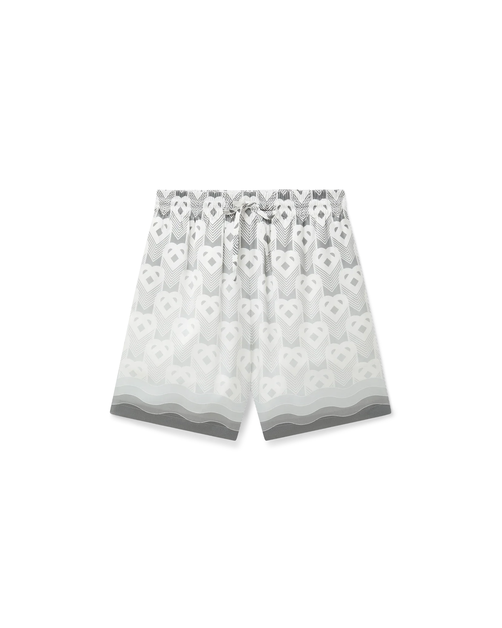 Gradient Heart Monogram Silk Shorts
