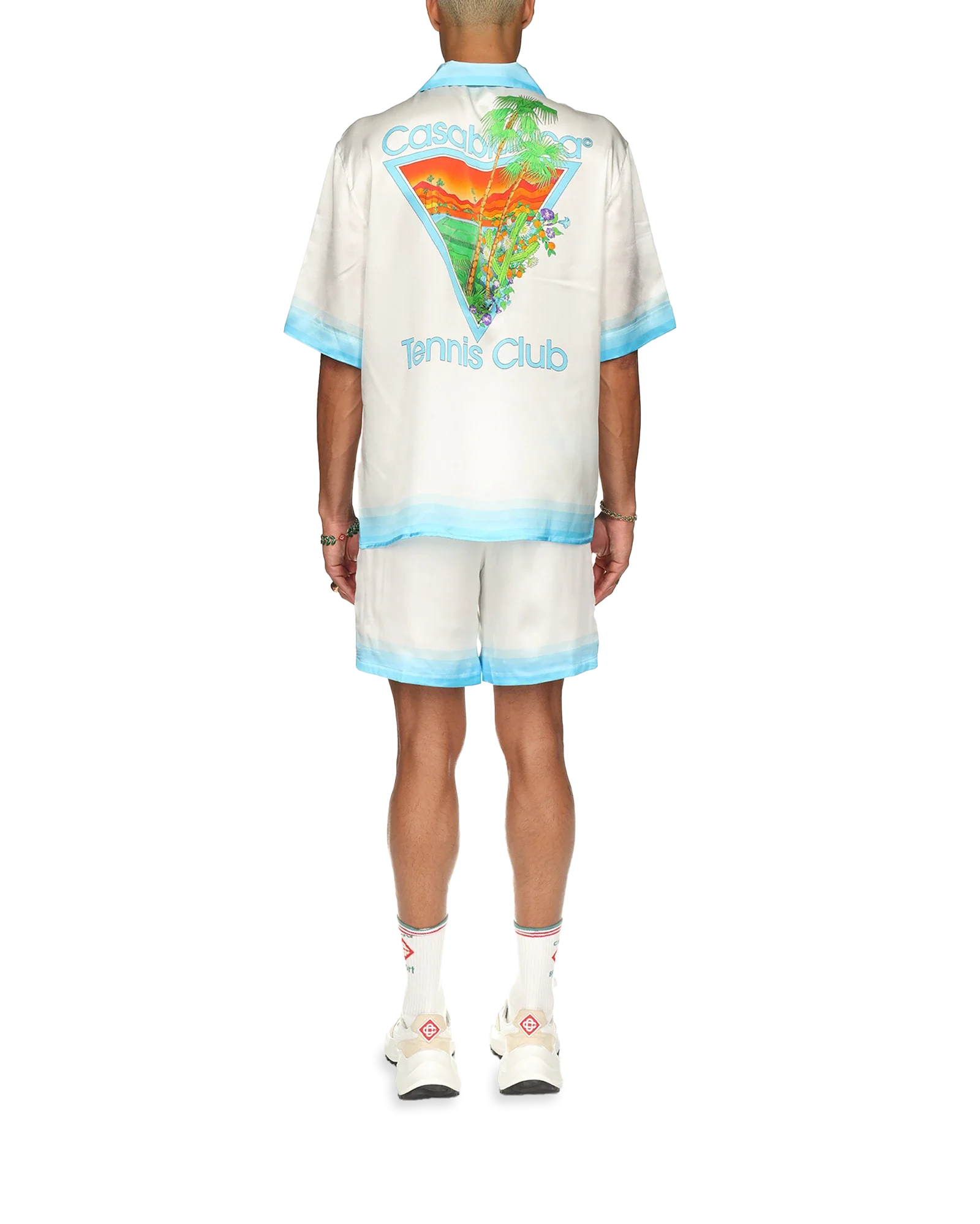 Palm Springs Icon Blue Cuban Collar Silk Shirt