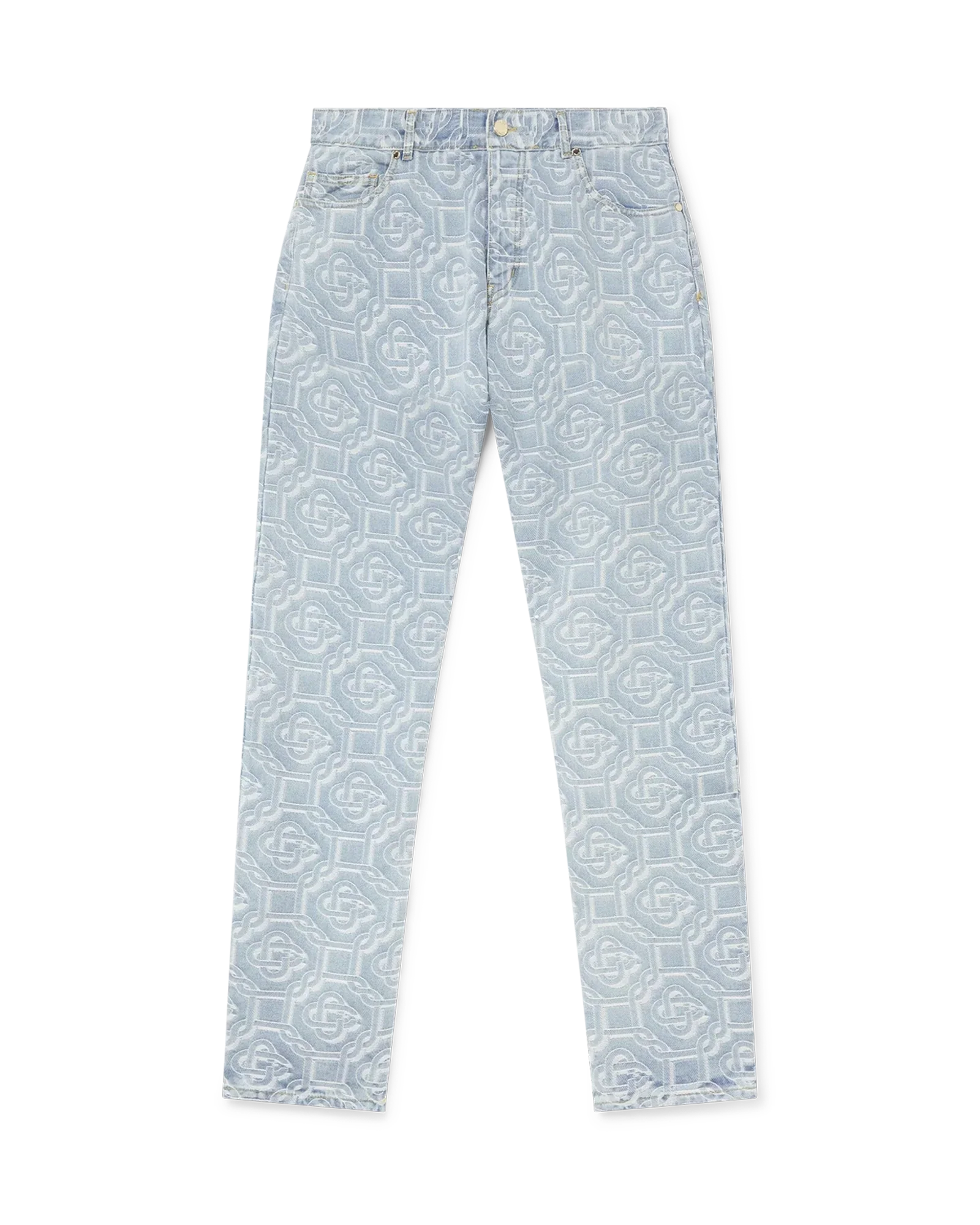 Denim Bleached Monogram Trousers