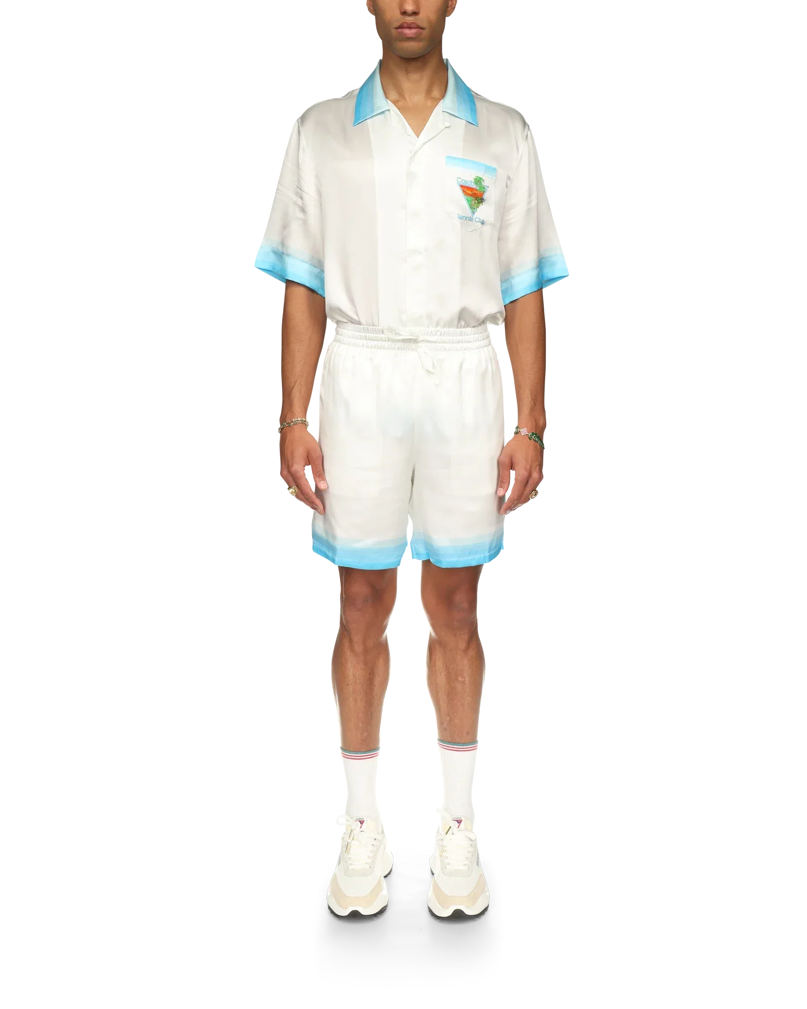 Palm Springs Icon Blue Silk Shorts