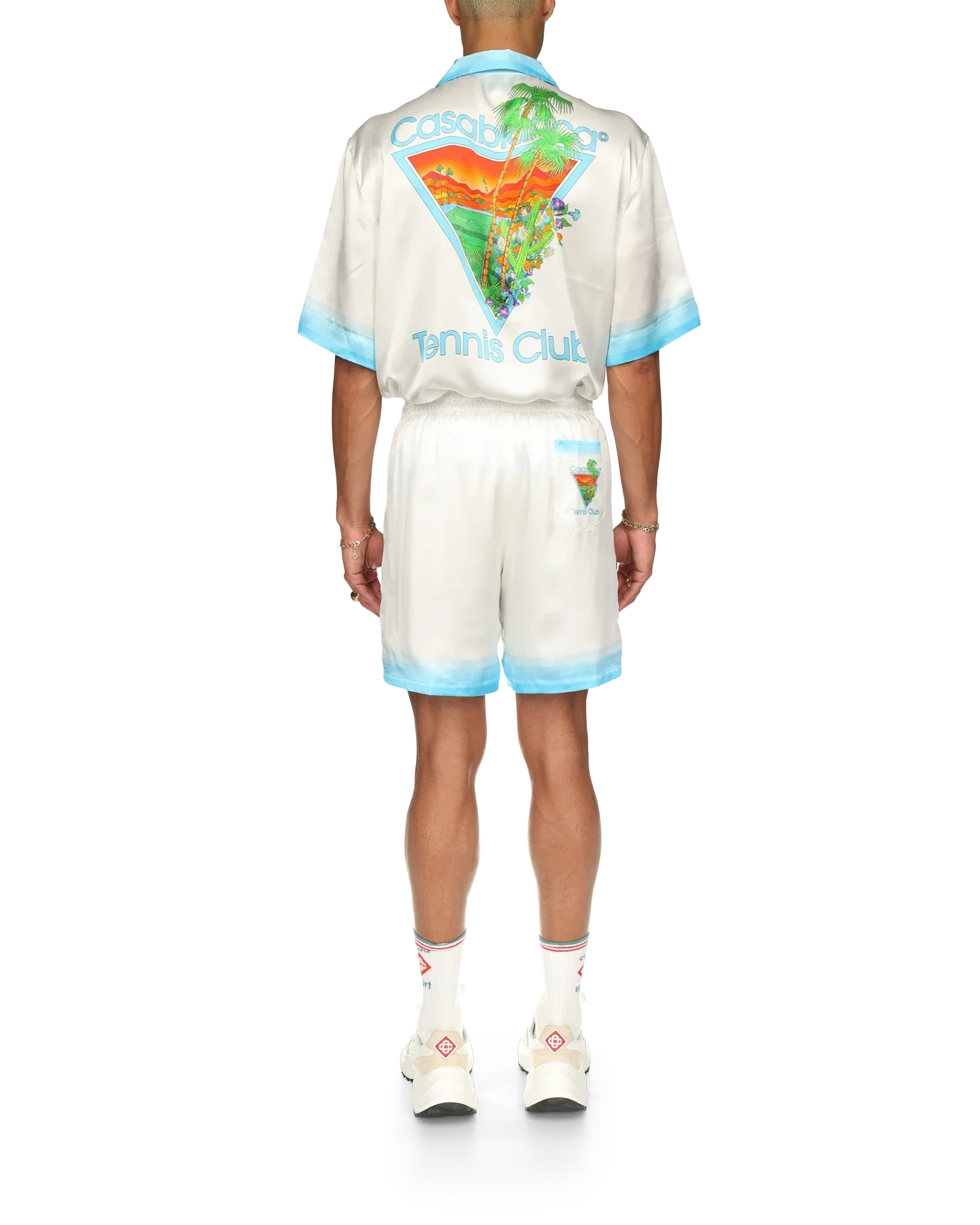 Palm Springs Icon Blue Silk Shorts