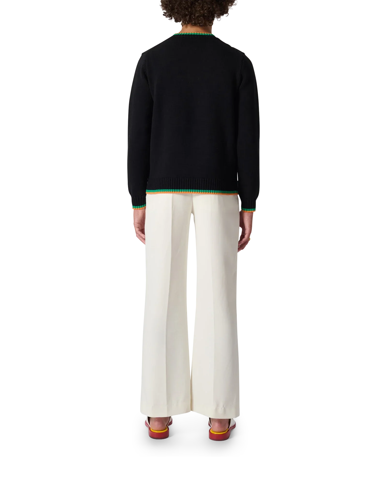 Cactus Et Orange Intarsia Sweater