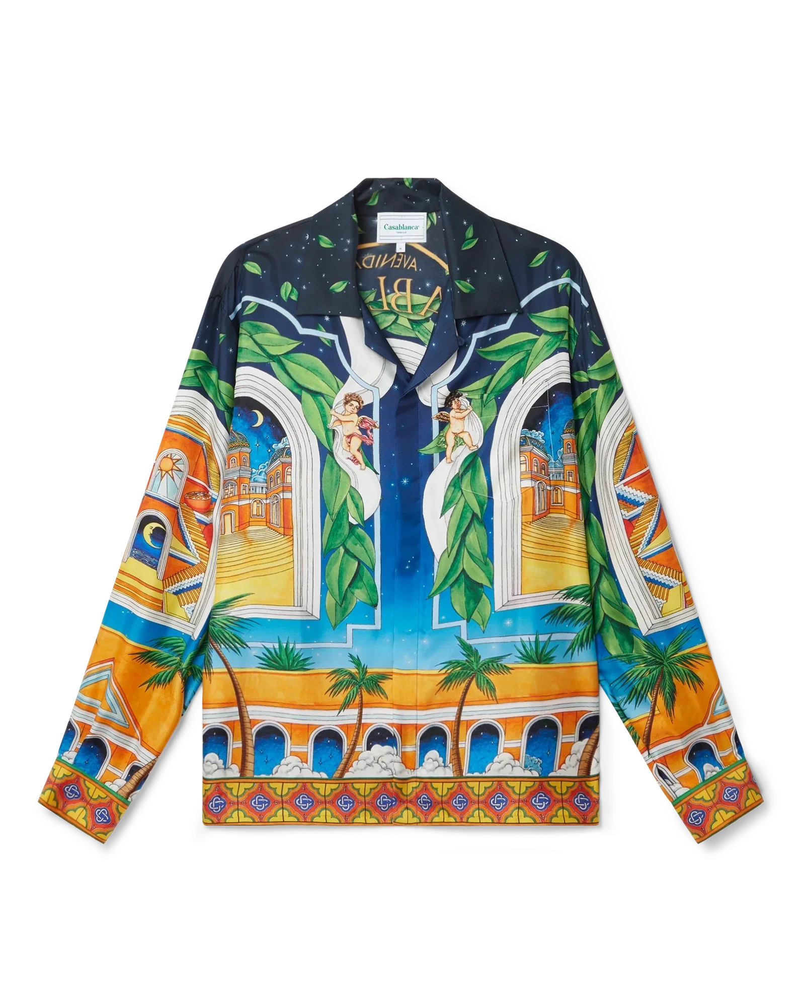 Maison D'Ete Cuban Collar Silk Shirt