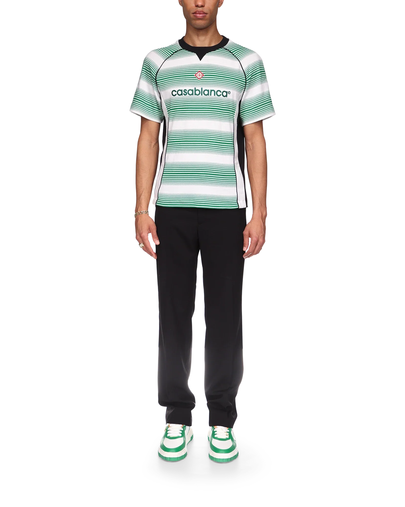 Gradient Stripe Panelled T-Shirt