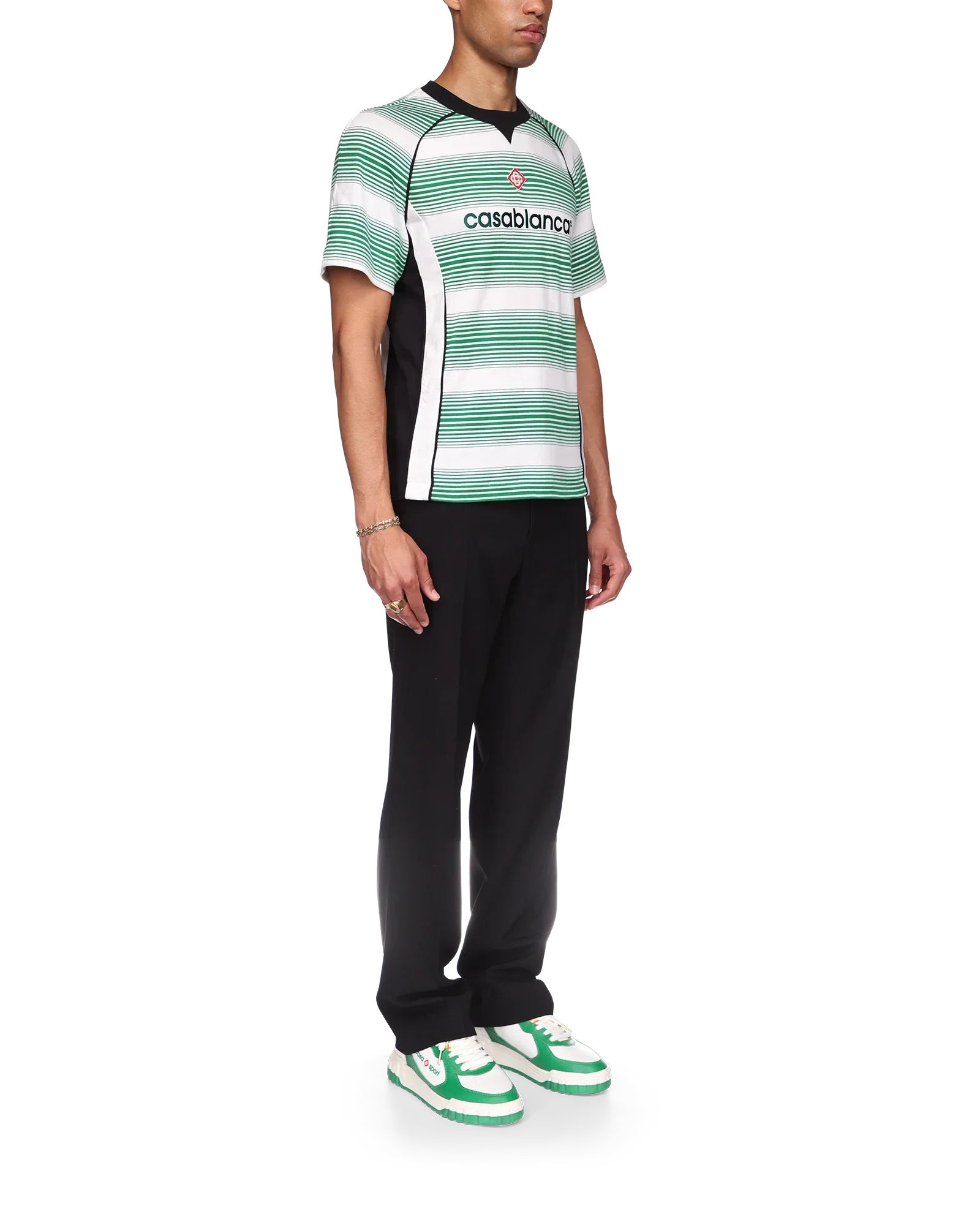 Gradient Stripe Panelled T-Shirt