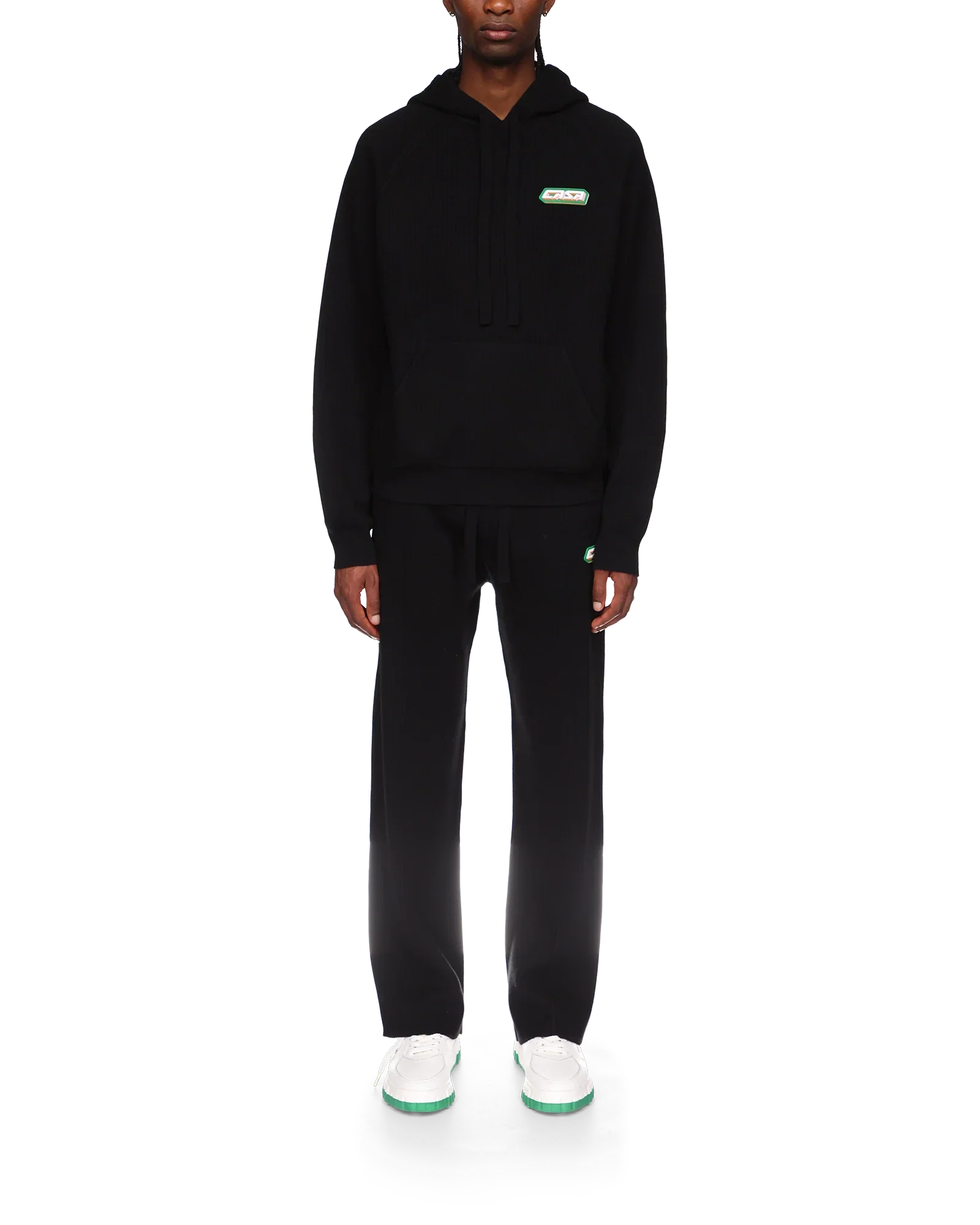 Rib Effect Hooded Sweatshirt