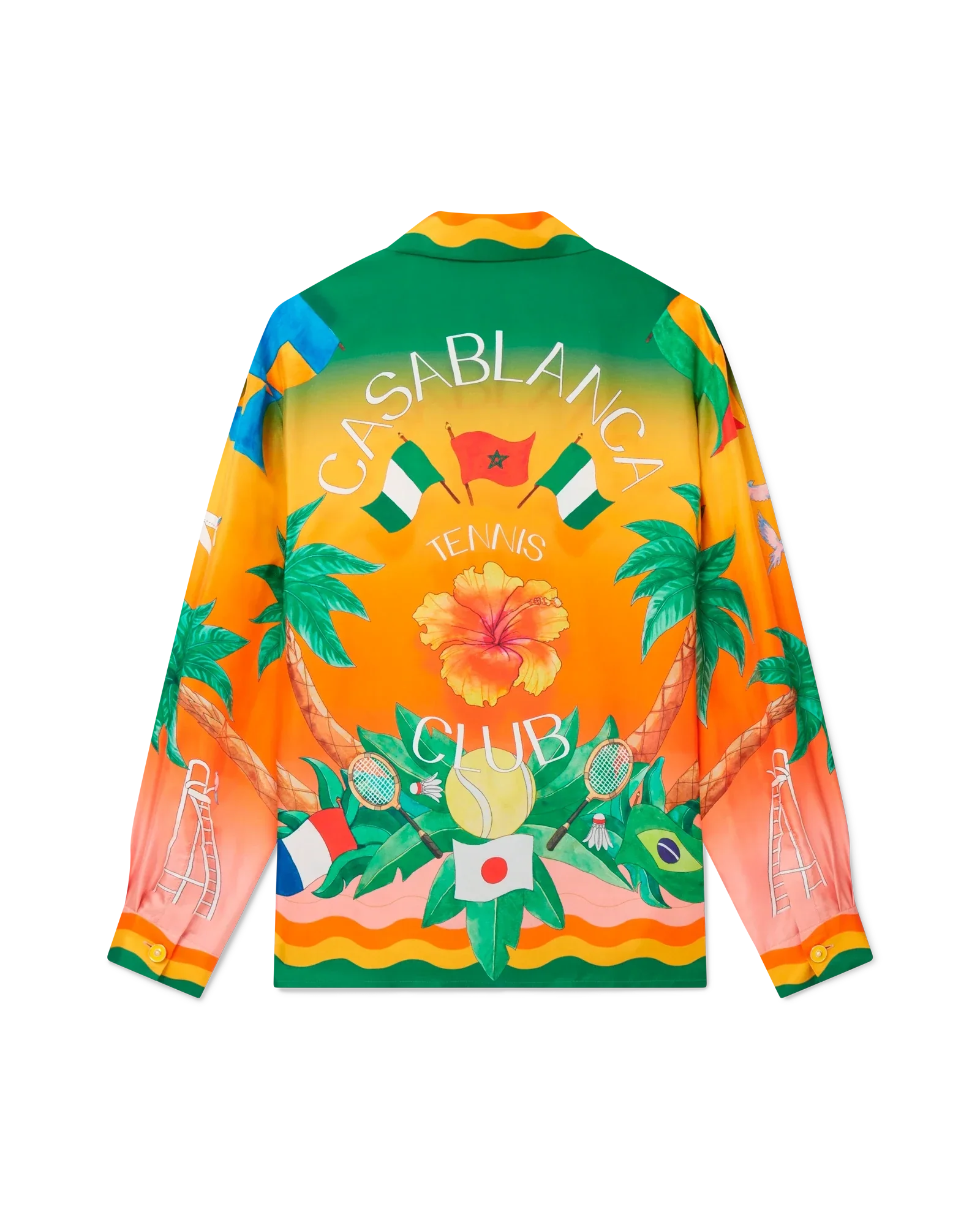 Tennis Club En Fleur Silk Shirt