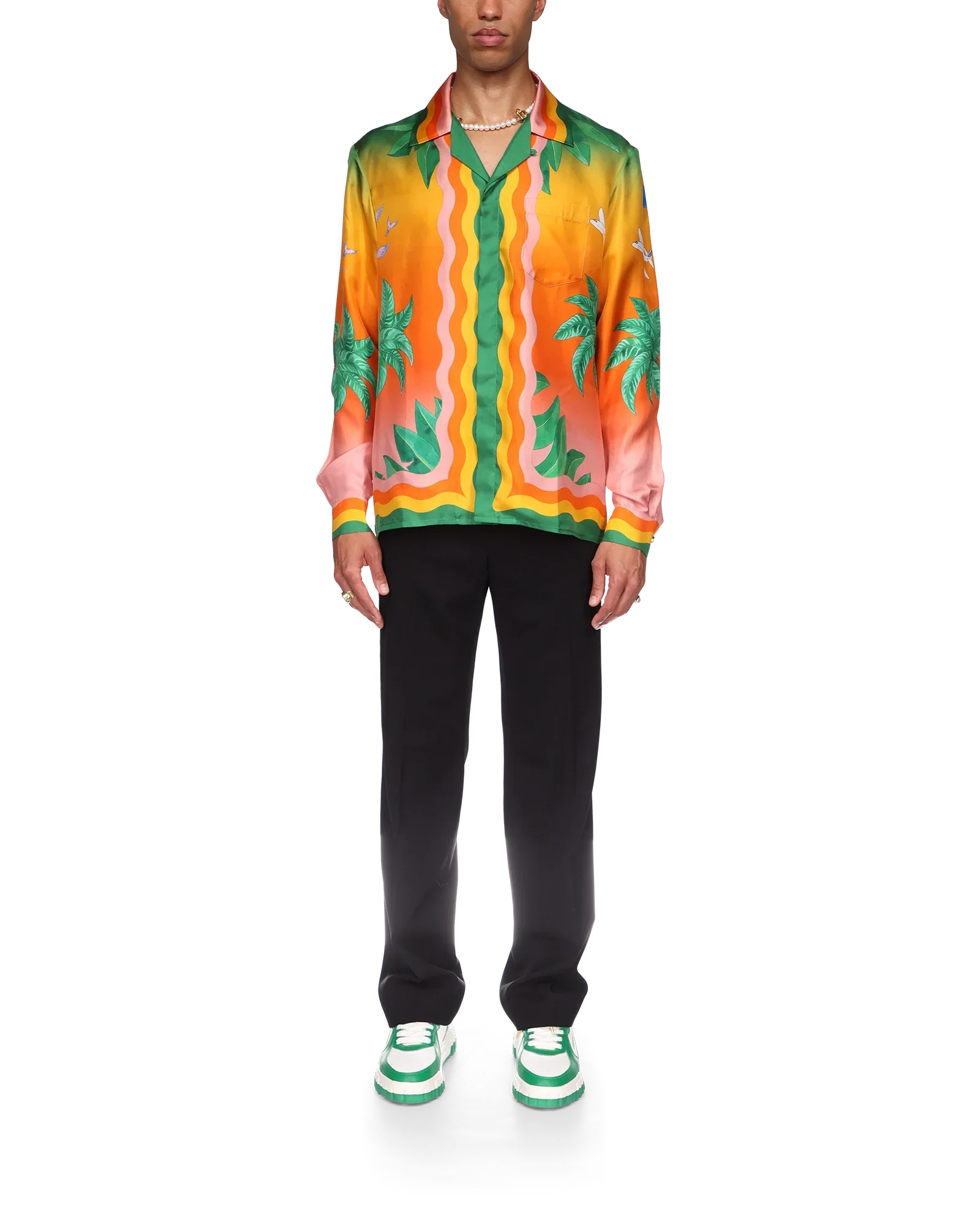 Tennis Club En Fleur Silk Shirt