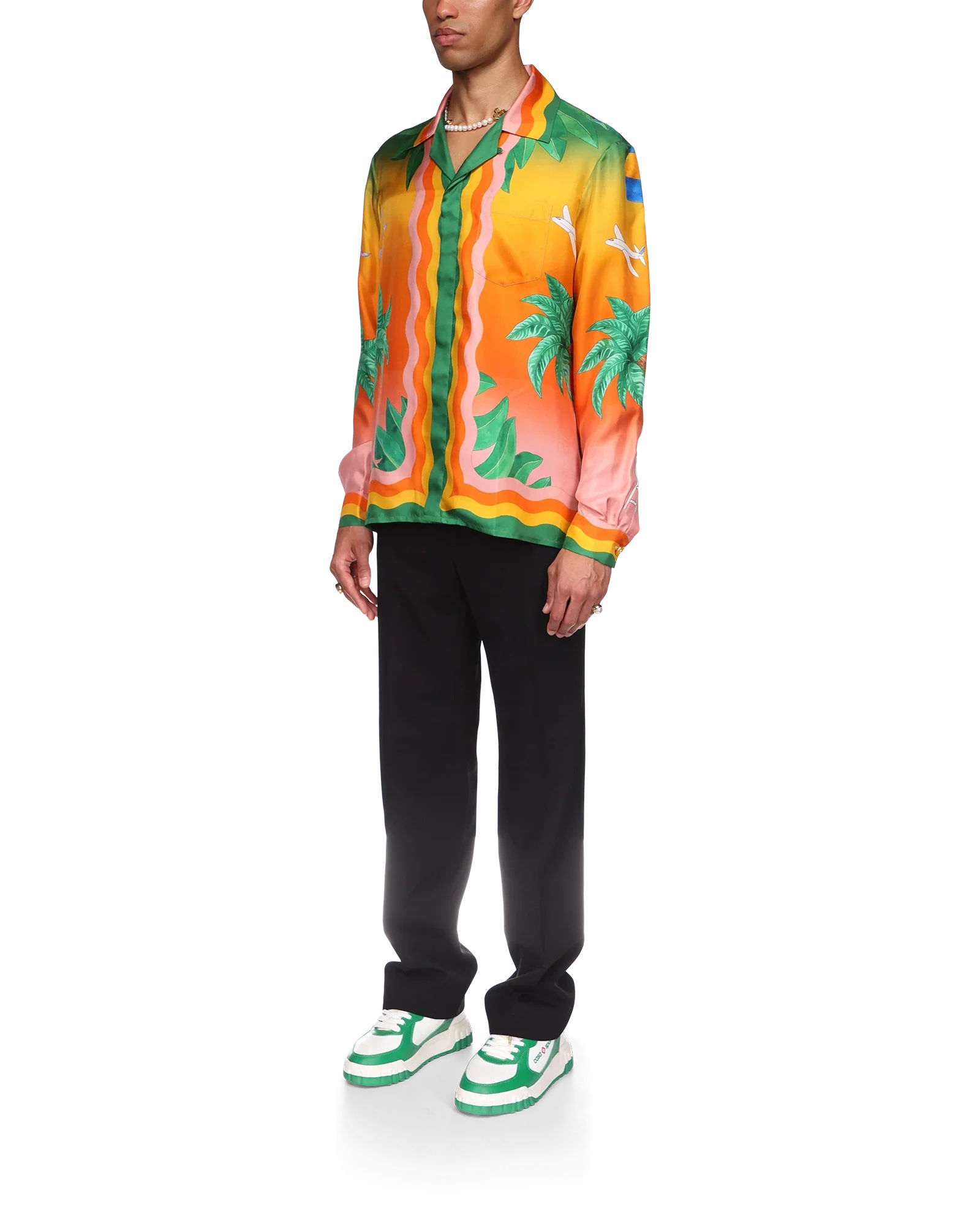 Tennis Club En Fleur Silk Shirt