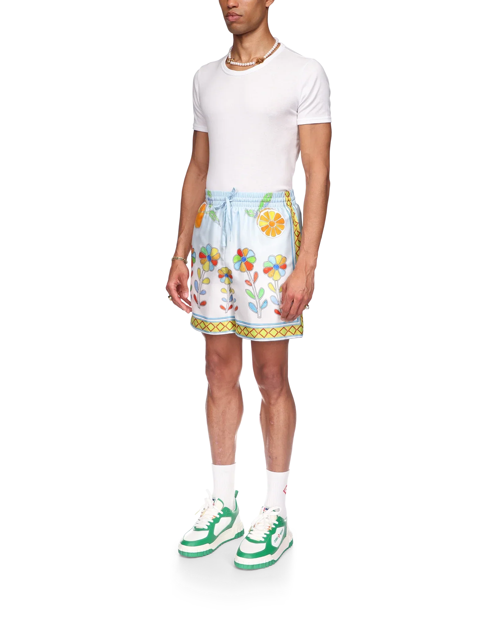 Yoruba Flowers Silk Shorts
