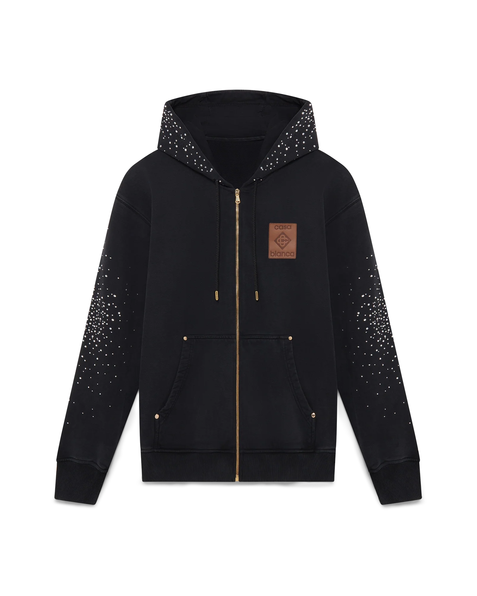 La Prémonition Crystal Embellished Zip Hooded Sweatshirt