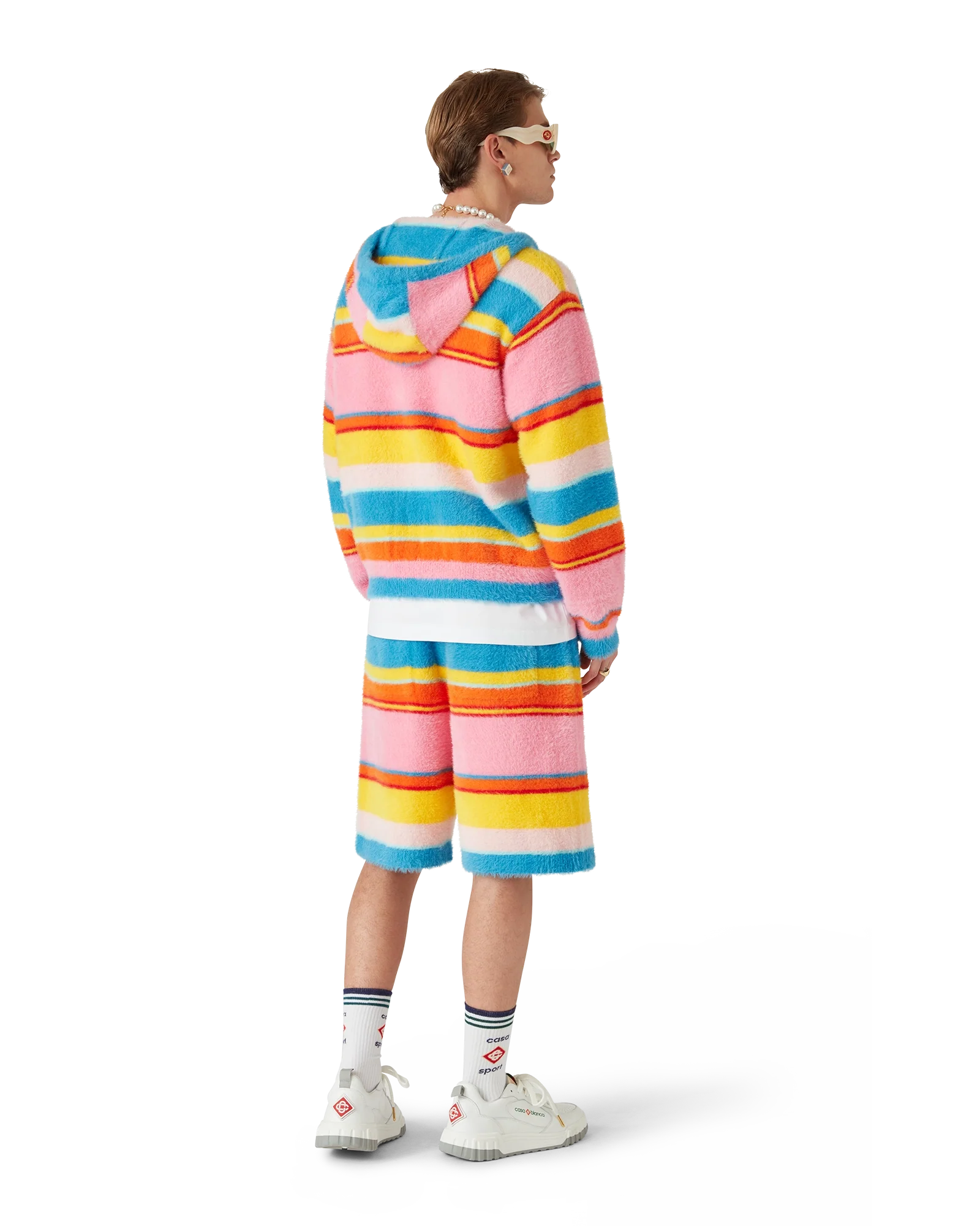 Fluffy Stripe Oversized Shorts