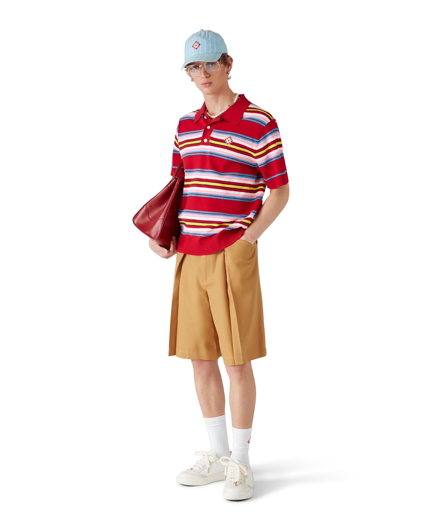 Stripe Oversized Polo Shirt