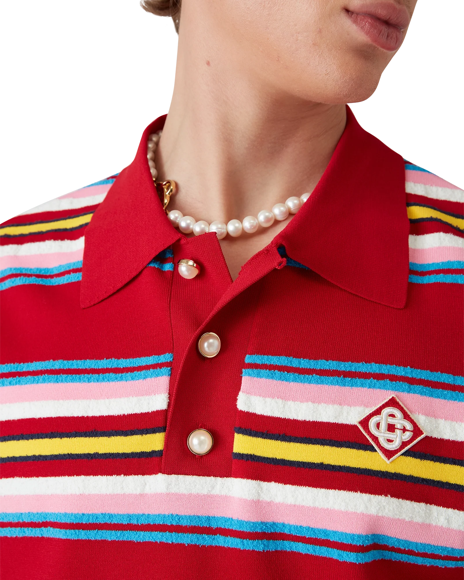 Stripe Oversized Polo Shirt