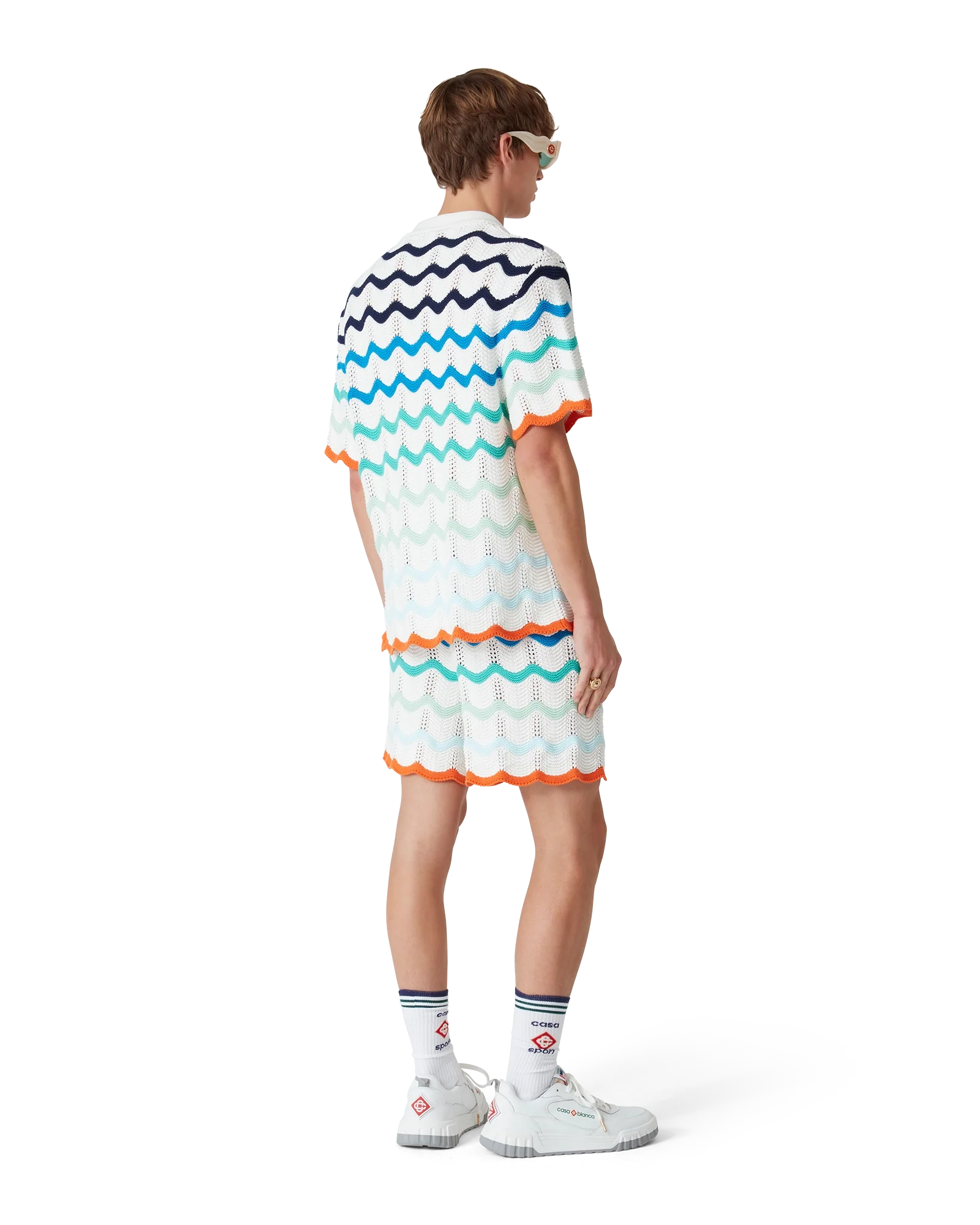Gradient Wave Crochet Shorts