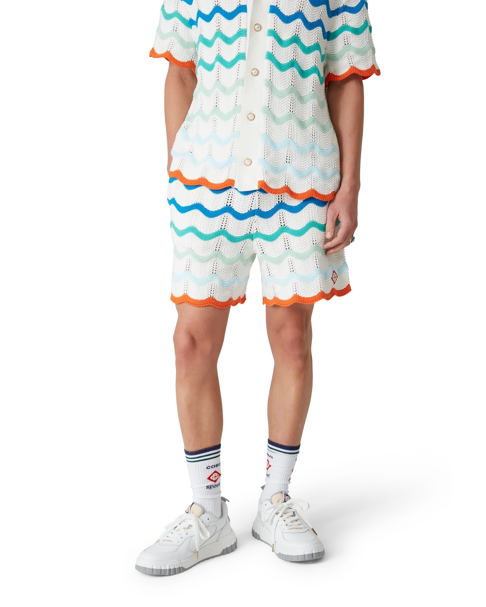 Gradient Wave Crochet Shorts